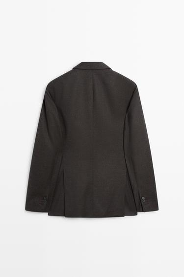 100% wool suit blazer — BROWN 6