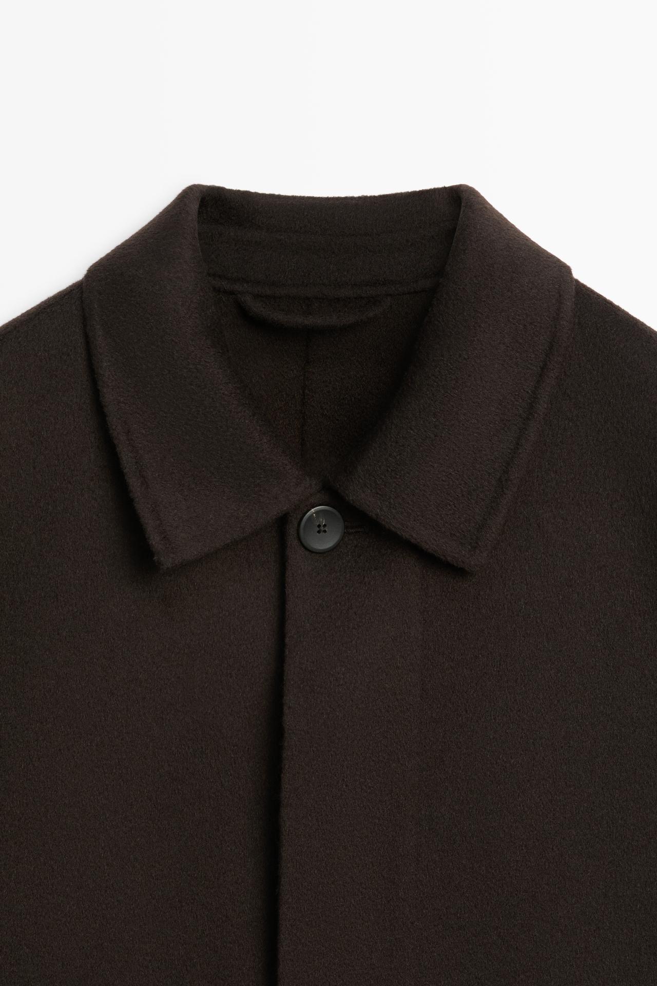 100% double-faced cashmere coat — BROWN