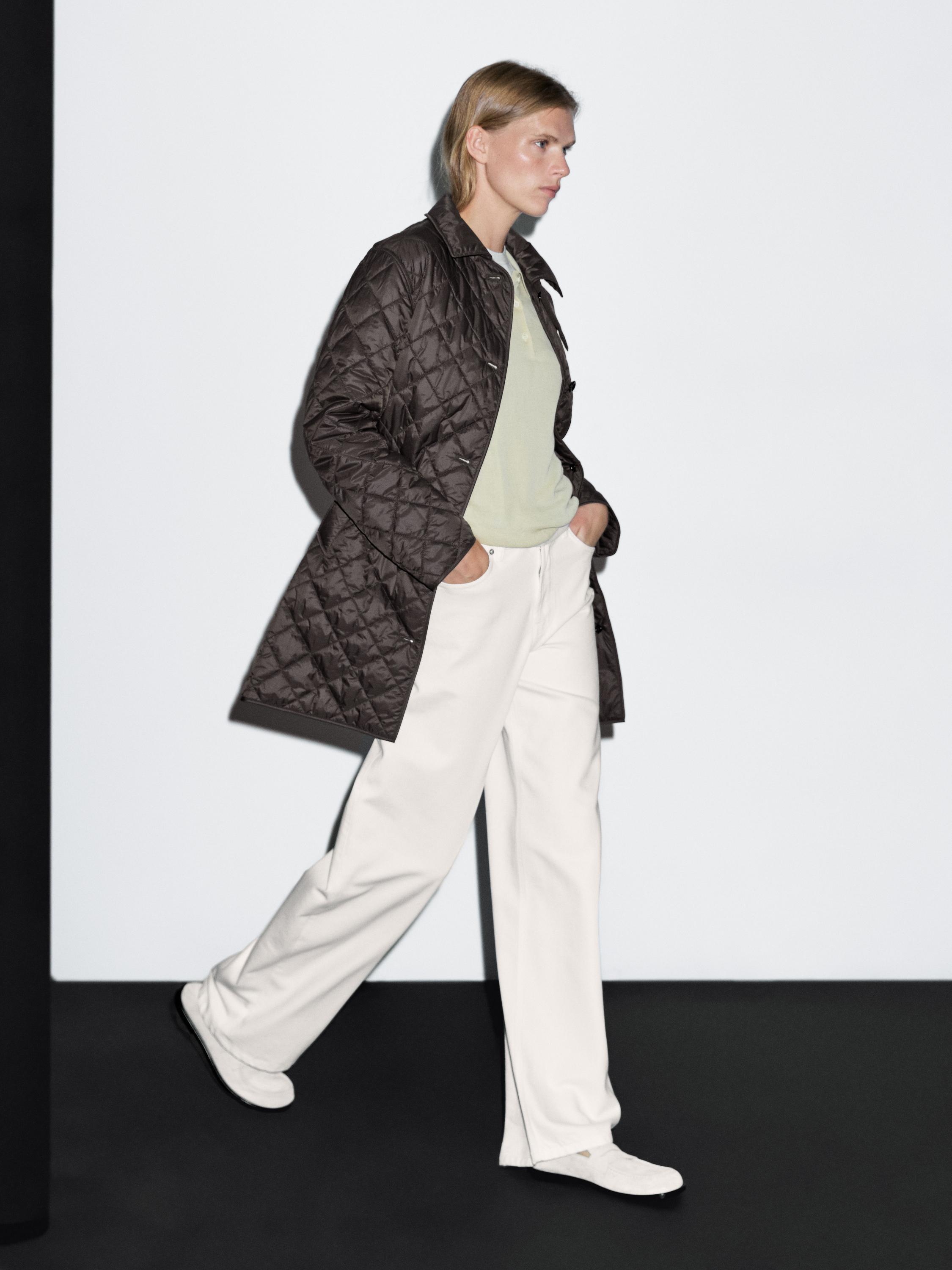 Long lightweight puffer jacket