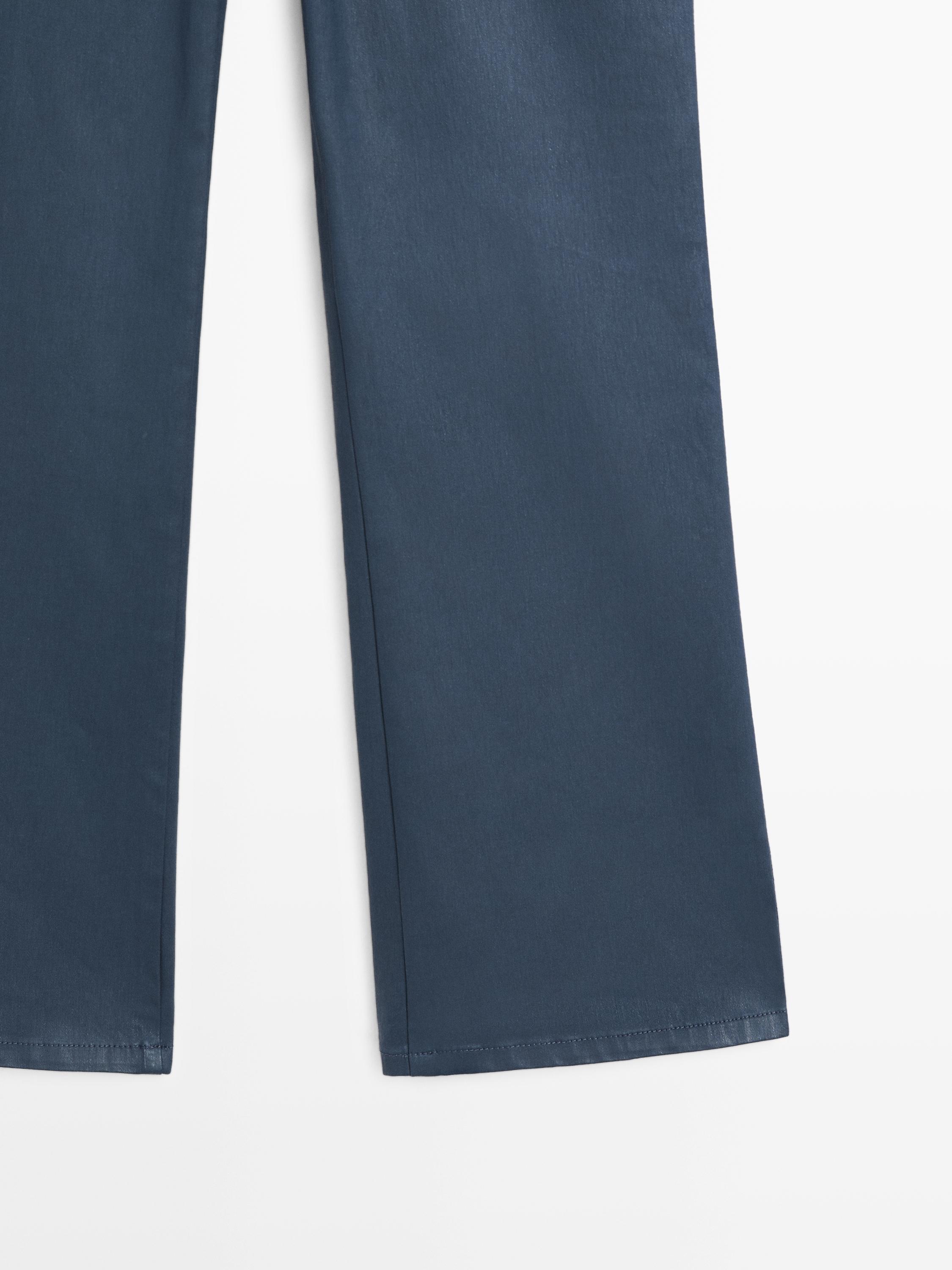 Waxed flared cropped pants — BLUISH