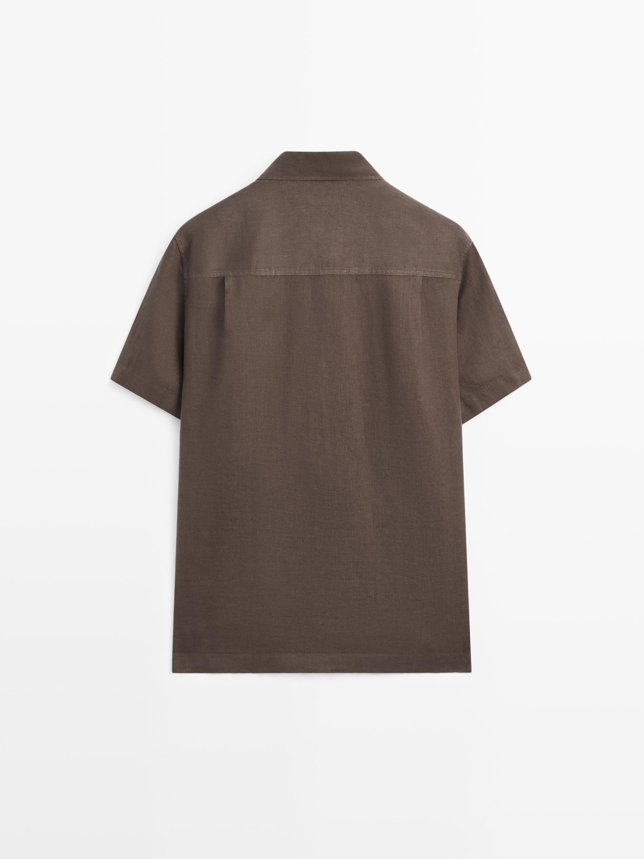 Regular fit short sleeve shirt — BROWN