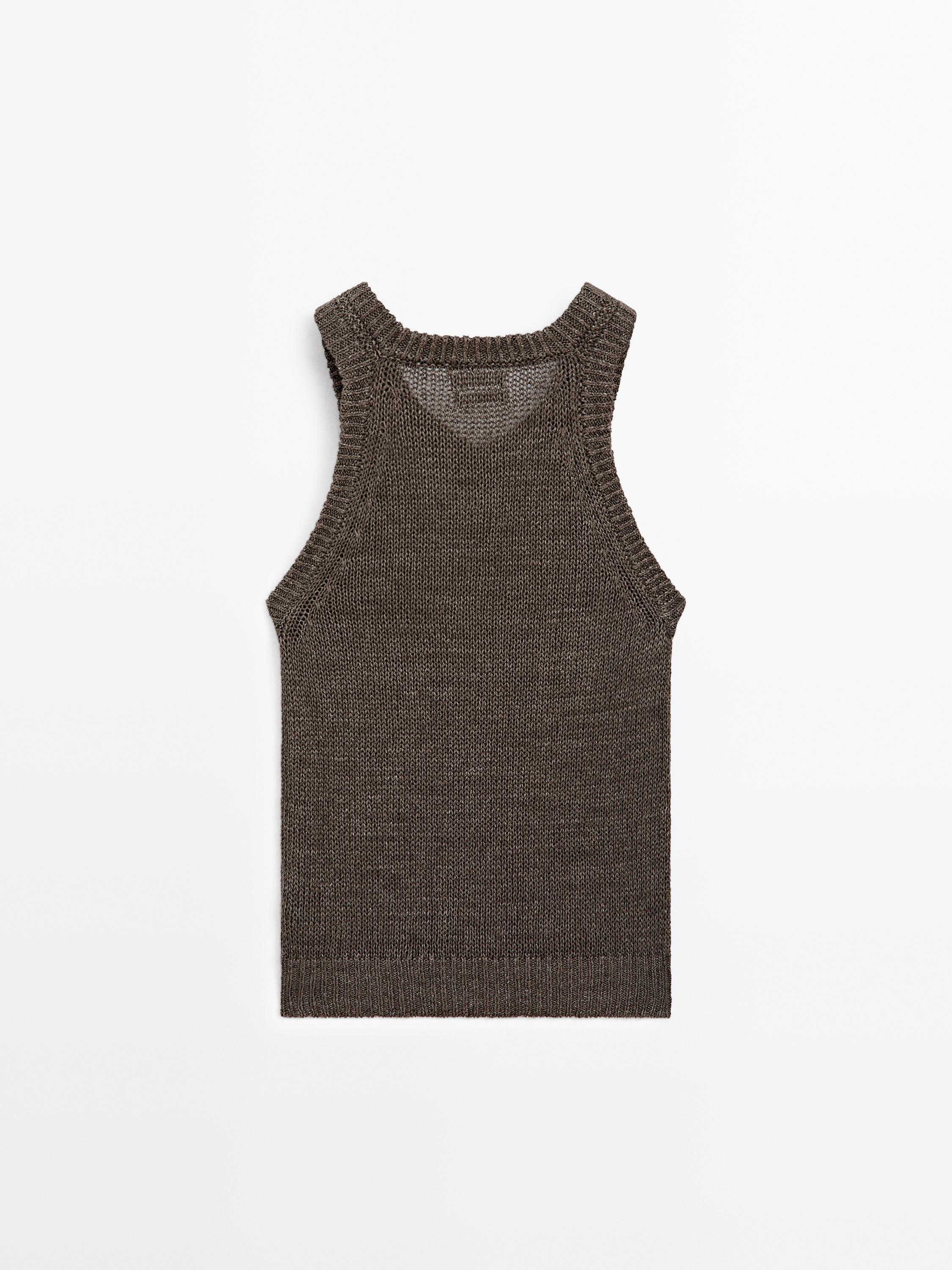 100% linen knit top