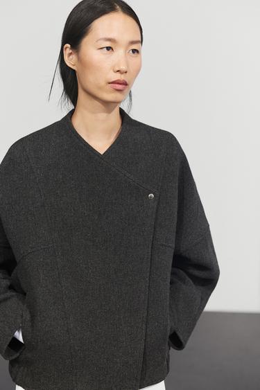 Wool blend bomber jacket — GREY 5