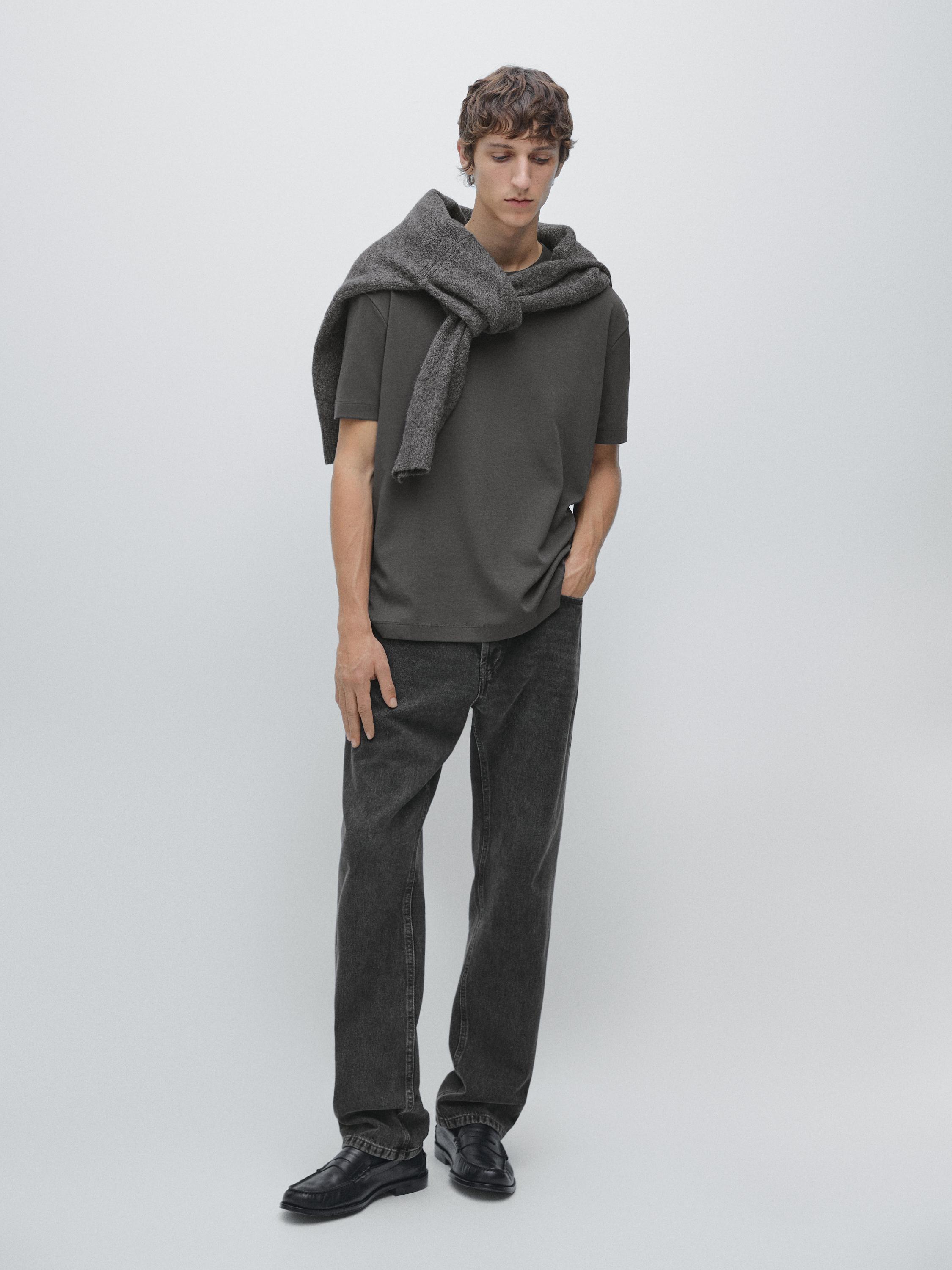 100% cotton short sleeve T-shirt — CHARCOAL