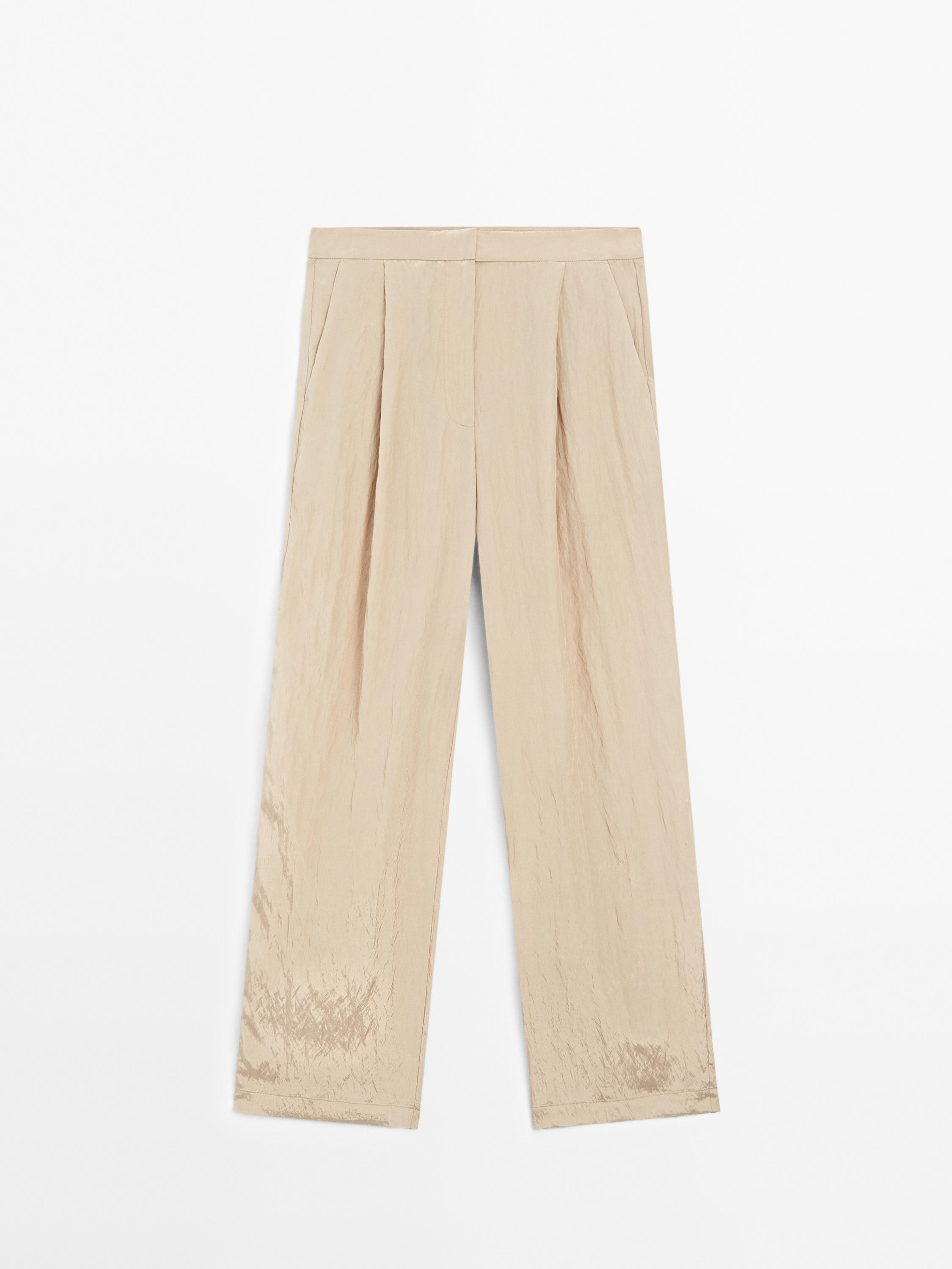 Pantalon satiné texturé