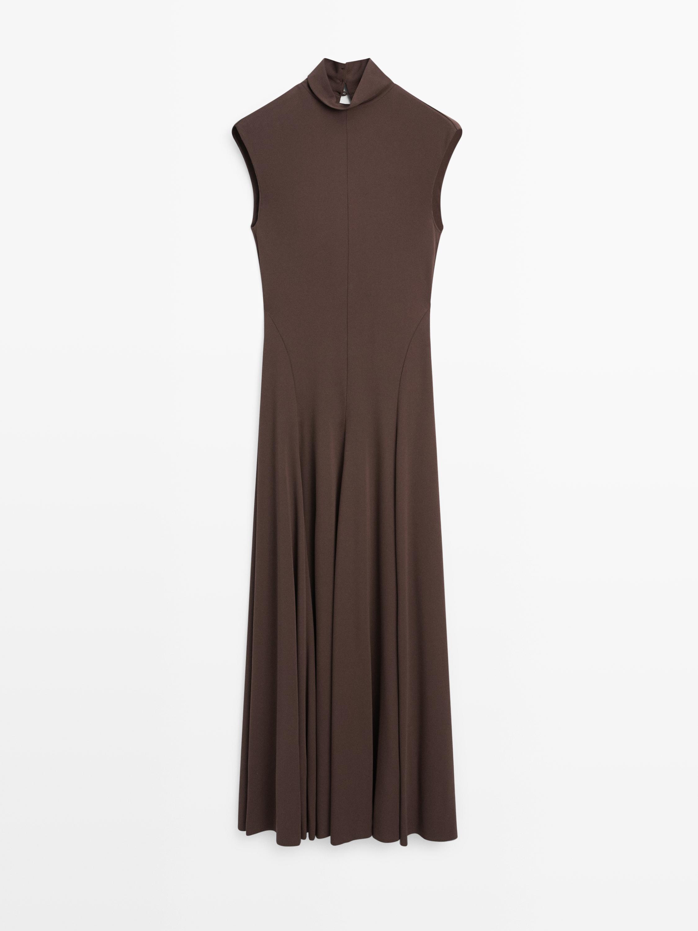 Vestido largo cuello subido - STUDIO