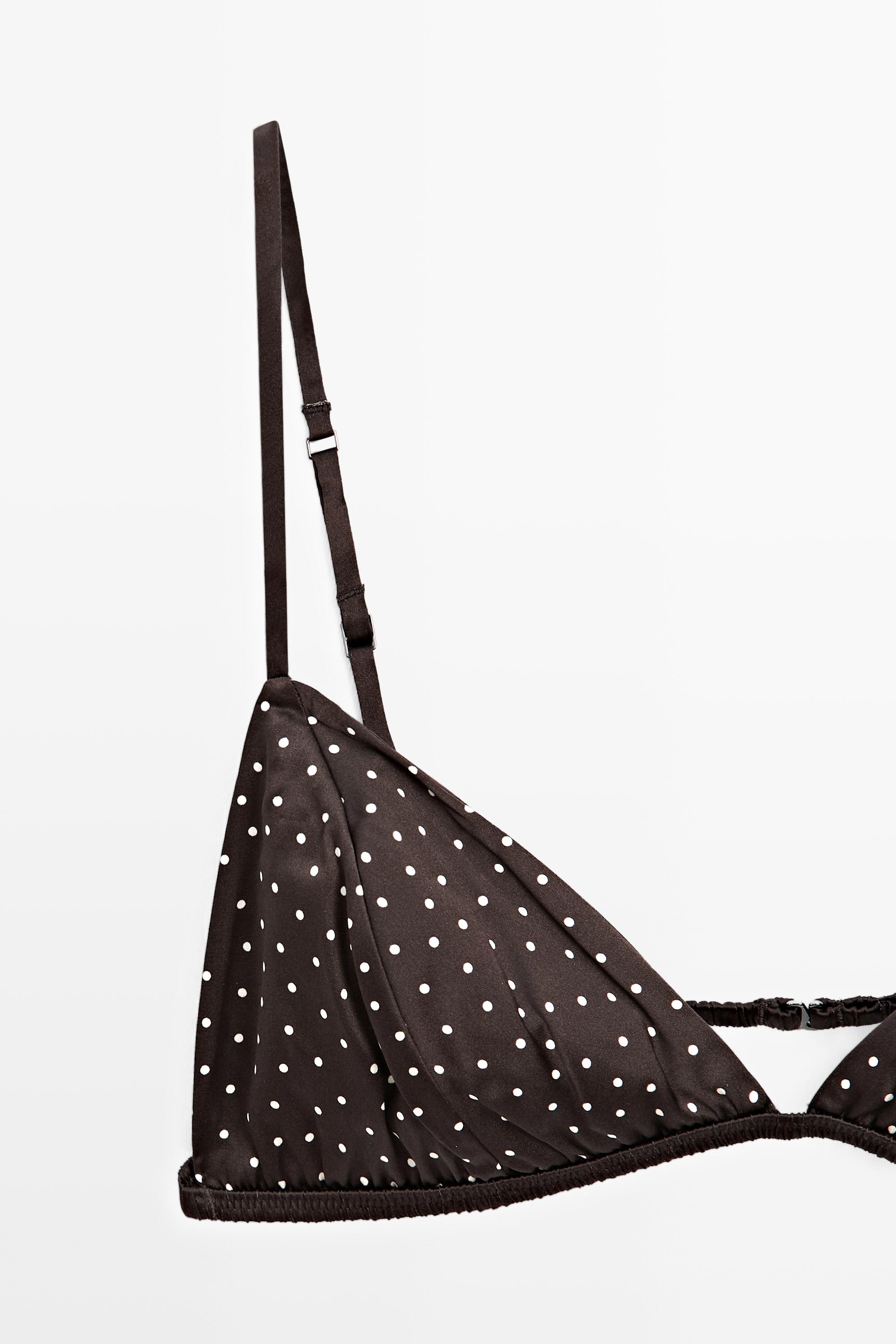Polka dot bra — BROWN