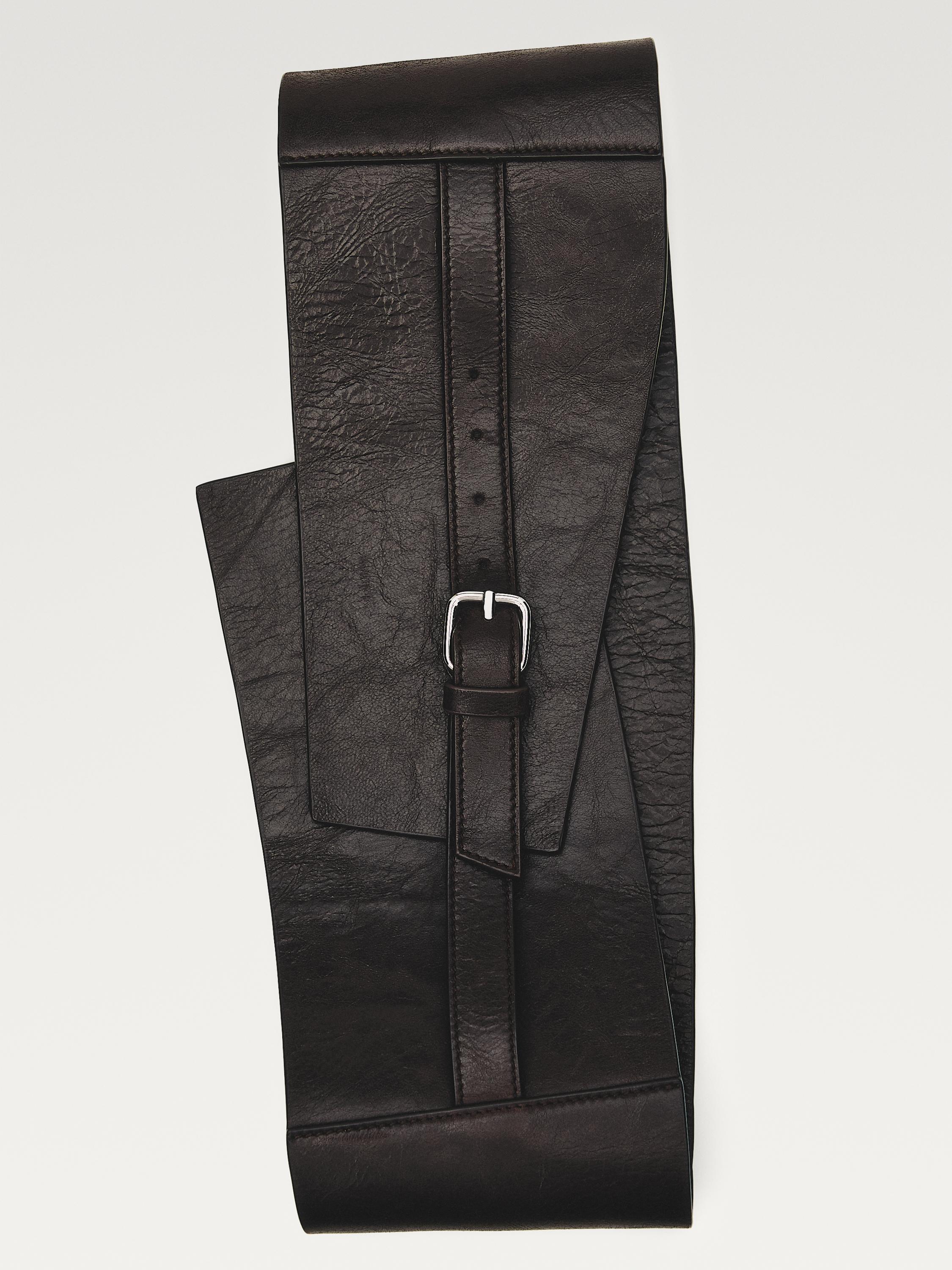 Nappa leather sash belt