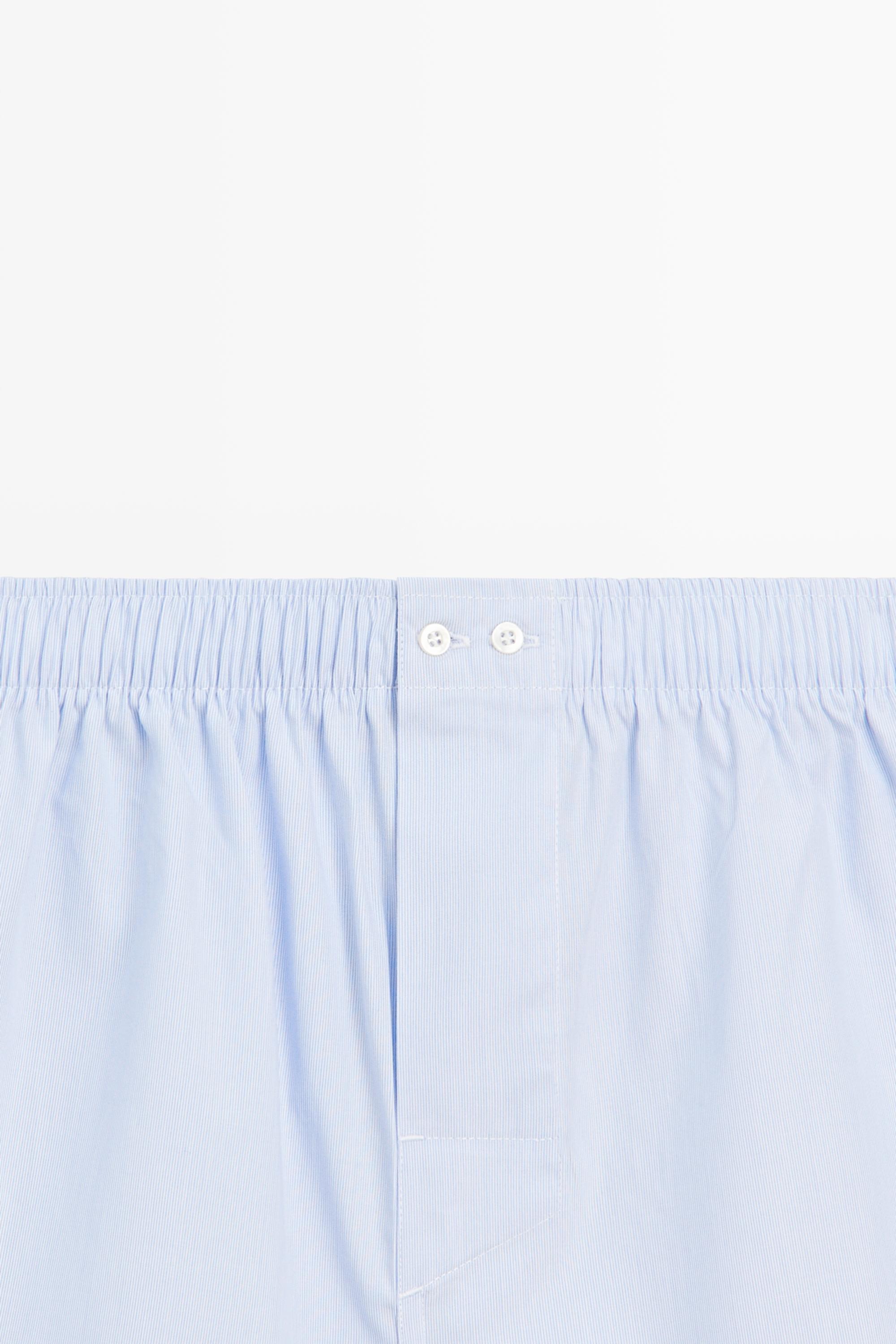 100% cotton micro-striped boxers — SKY BLUE