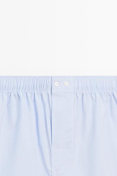 100% cotton micro-striped boxers — SKY BLUE 2