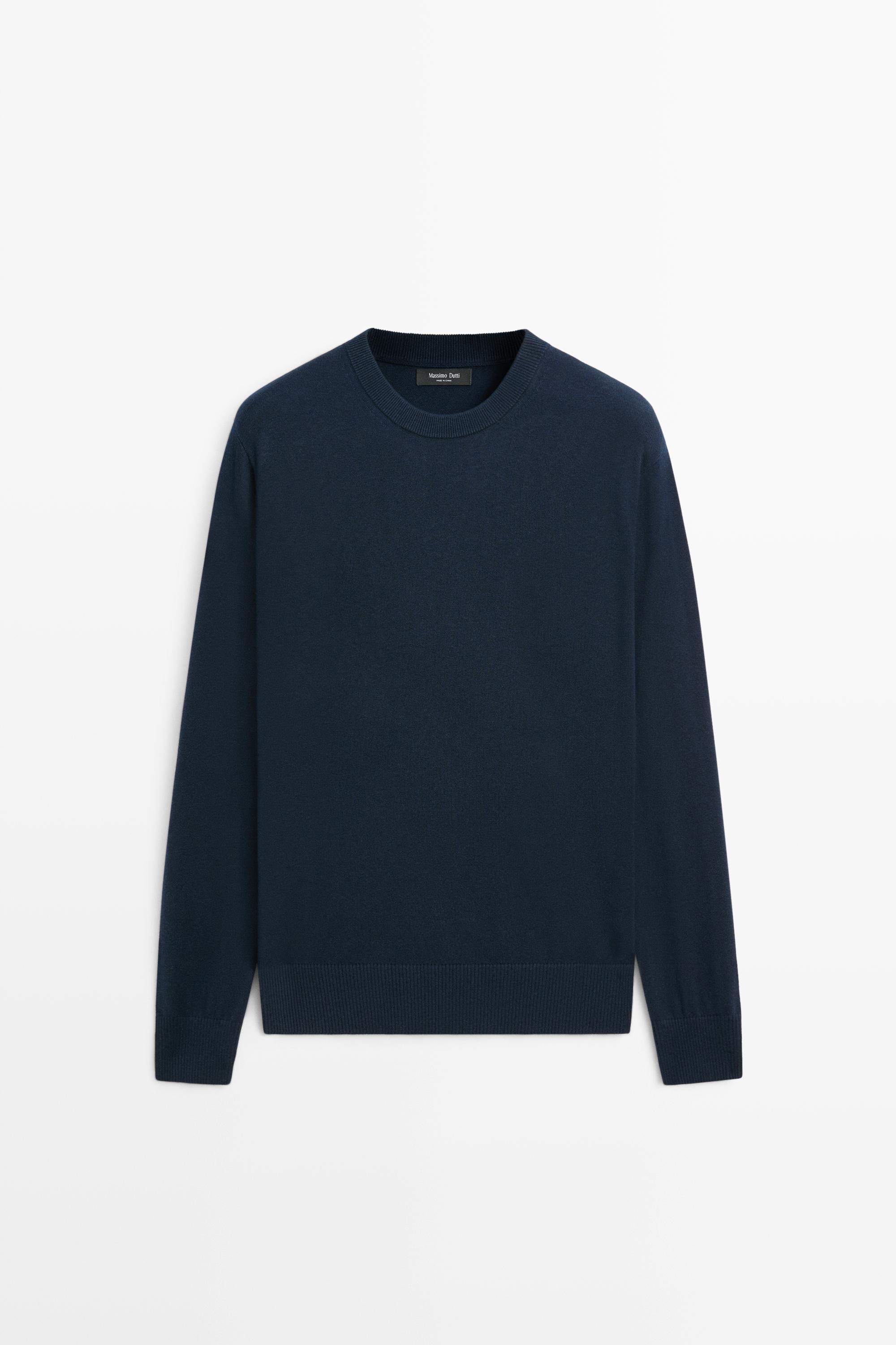 Cotton blend knit sweater