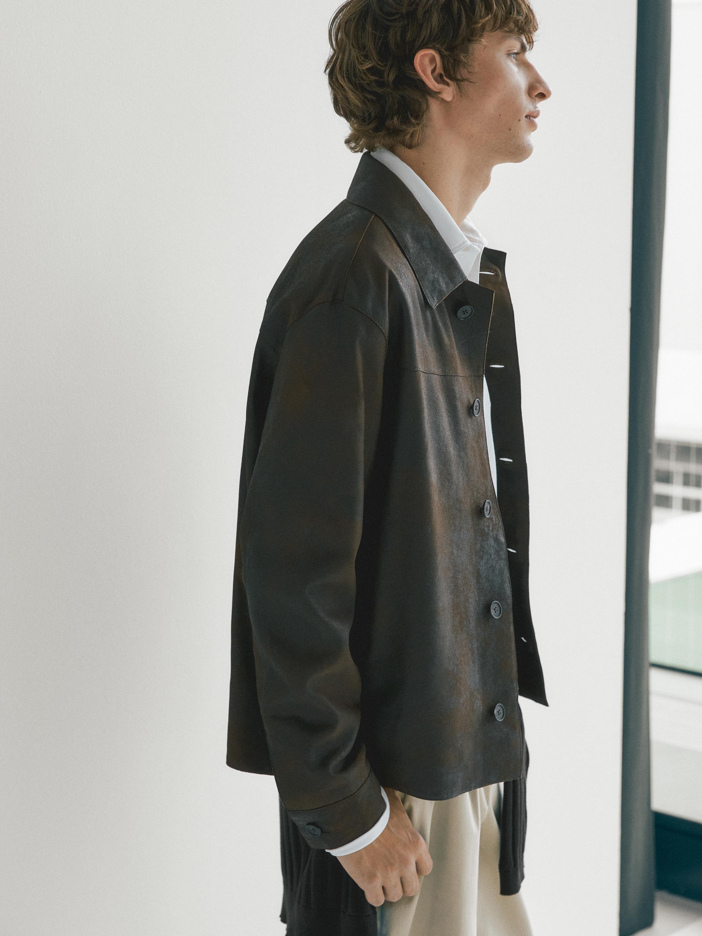 Suede finish sheepskin jacket