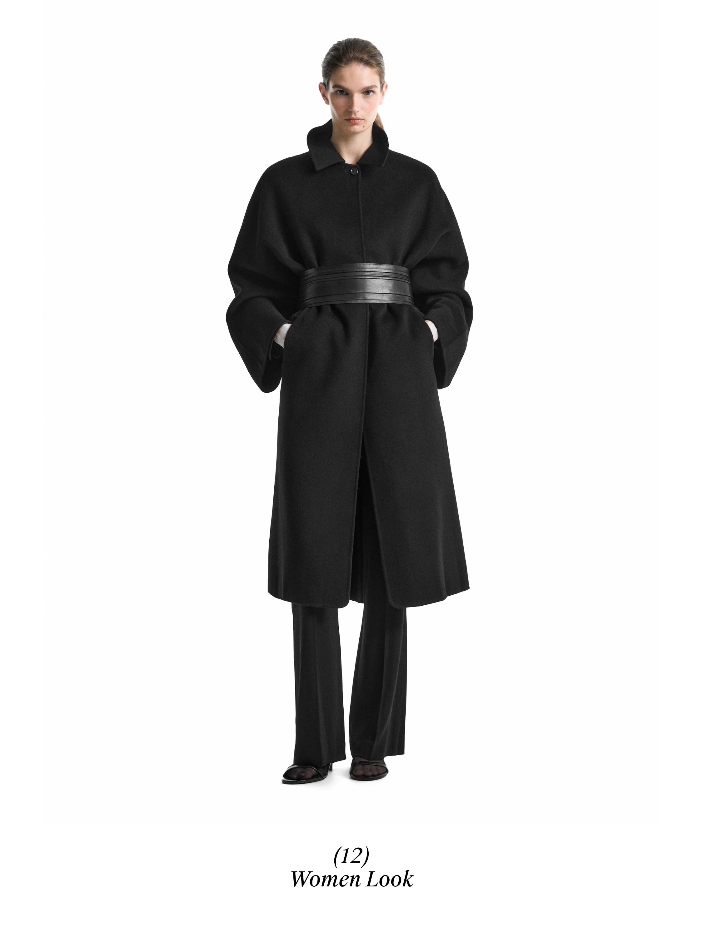 Flared trousers with pocket — BLACK