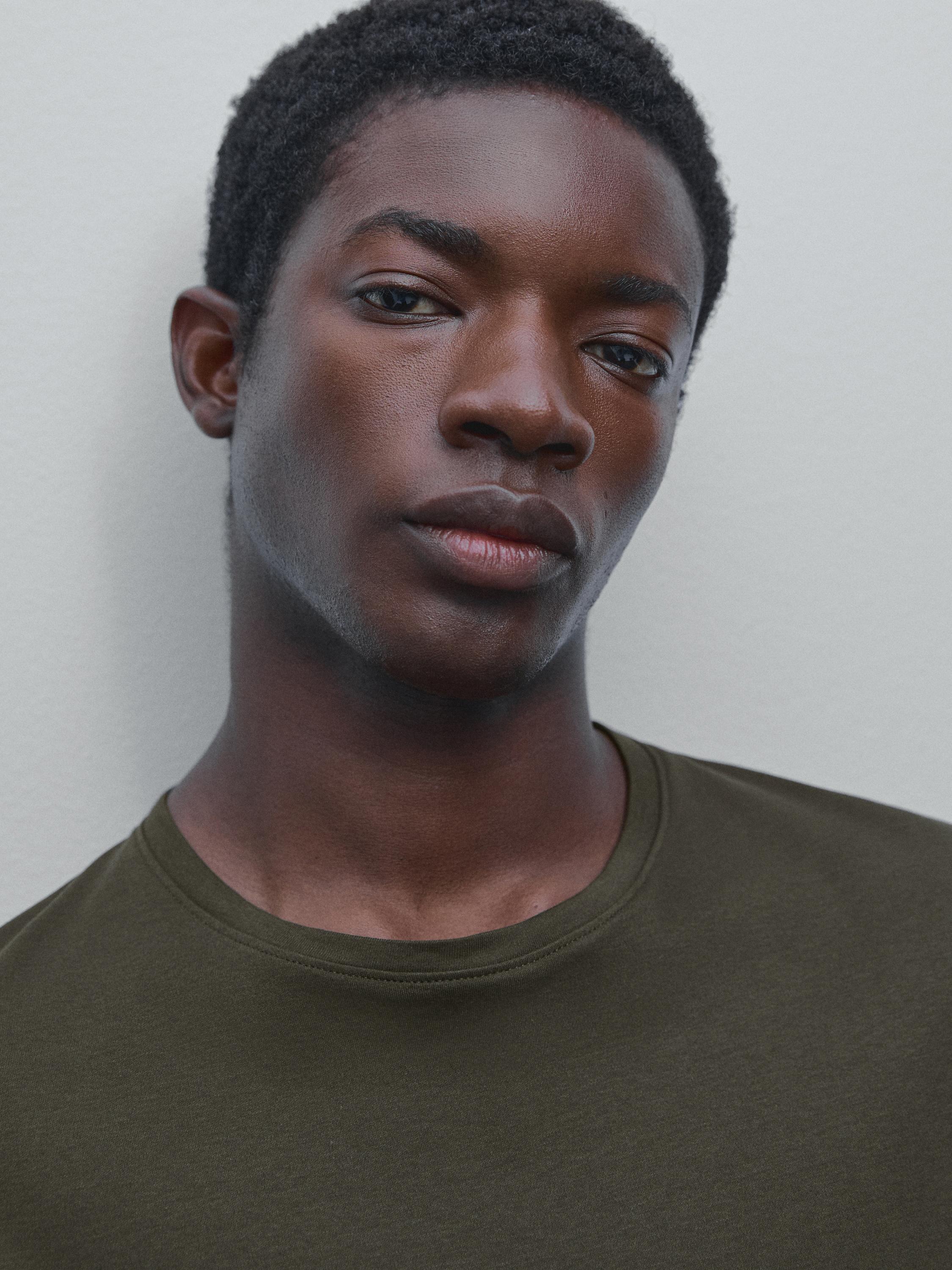 100% mercerised cotton T-shirt — KHAKI