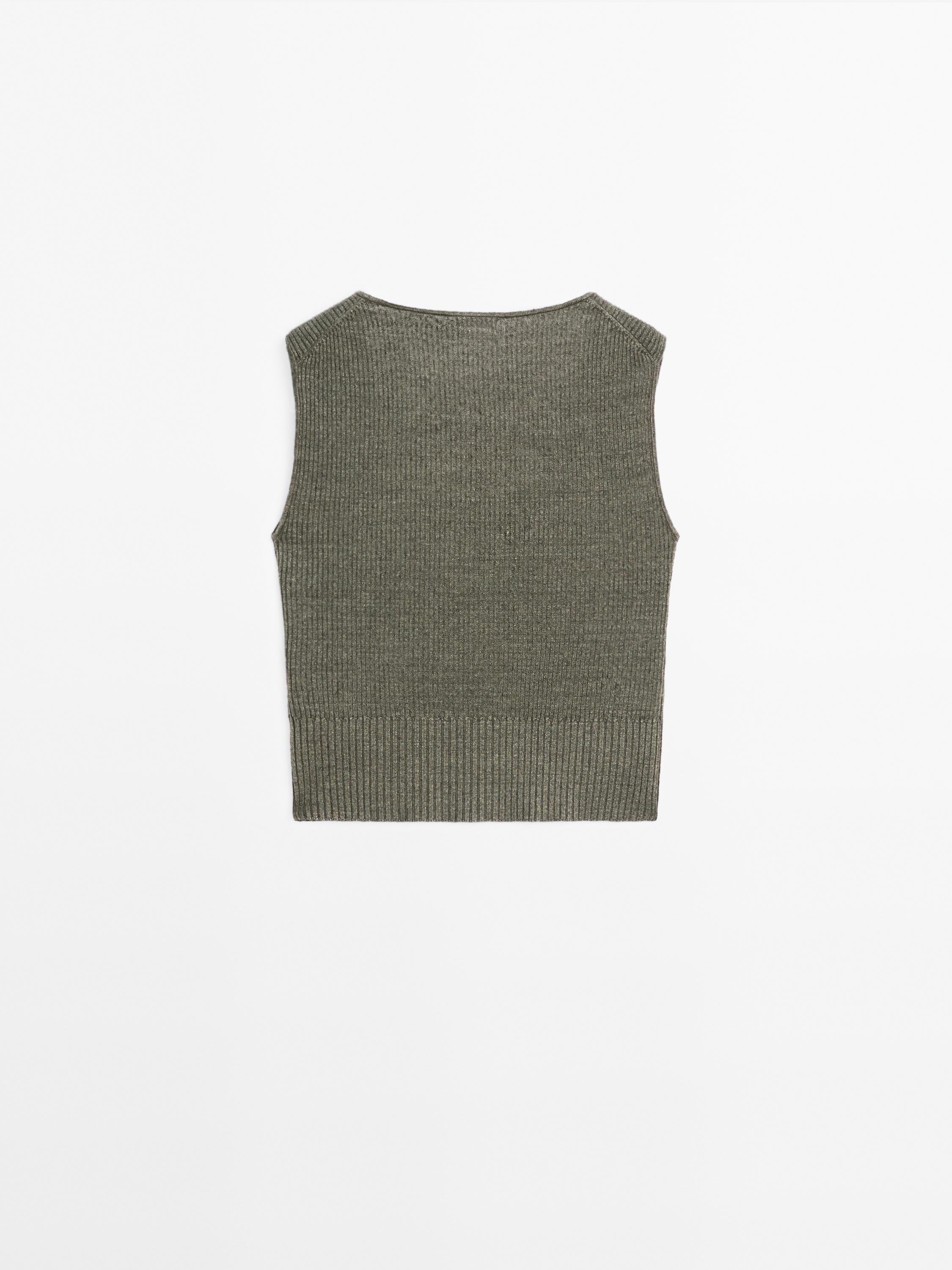 Linen knit corset top