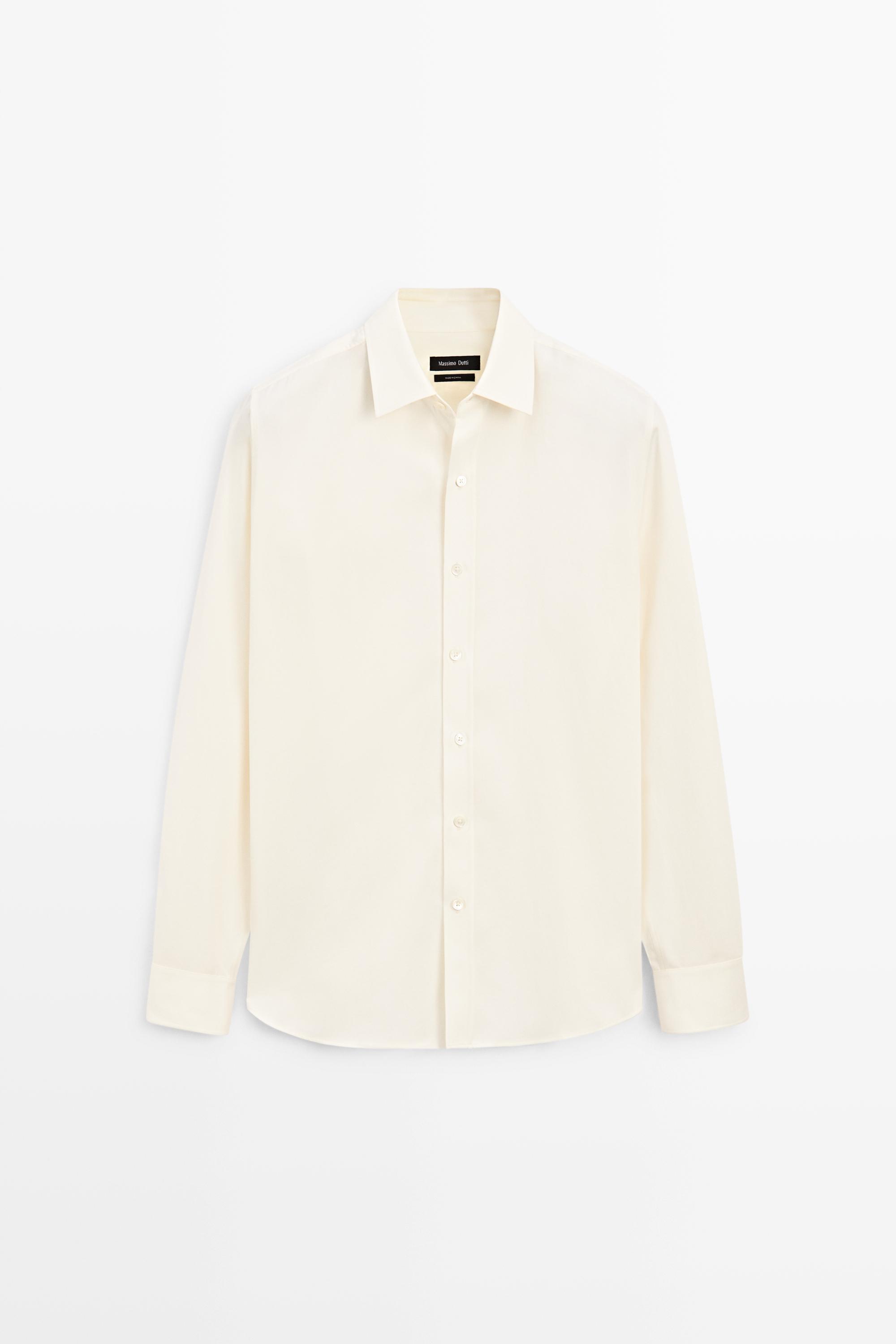 Camisa relaxed fit mestura algodón