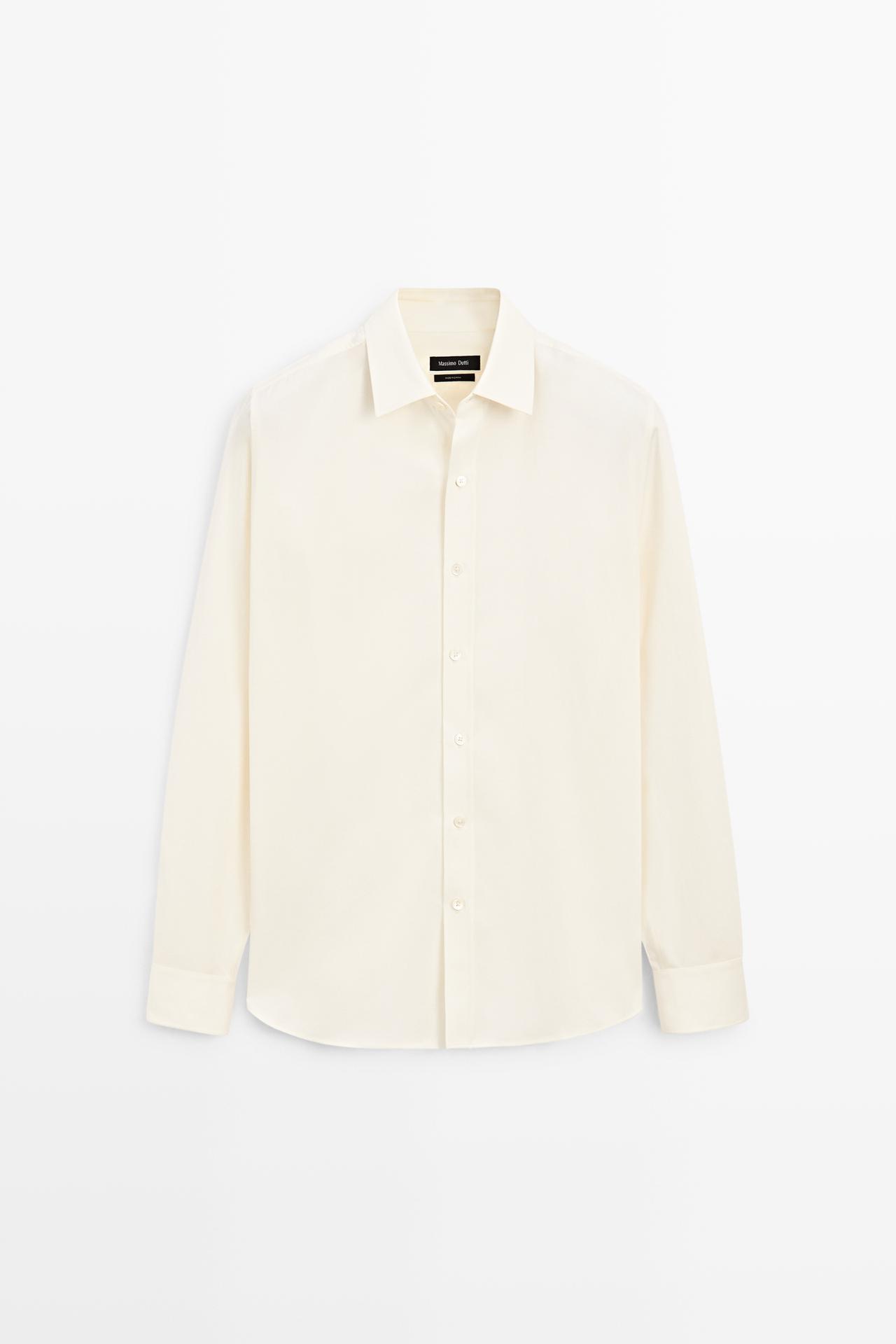 Relaxed fit cotton blend shirt — SAND