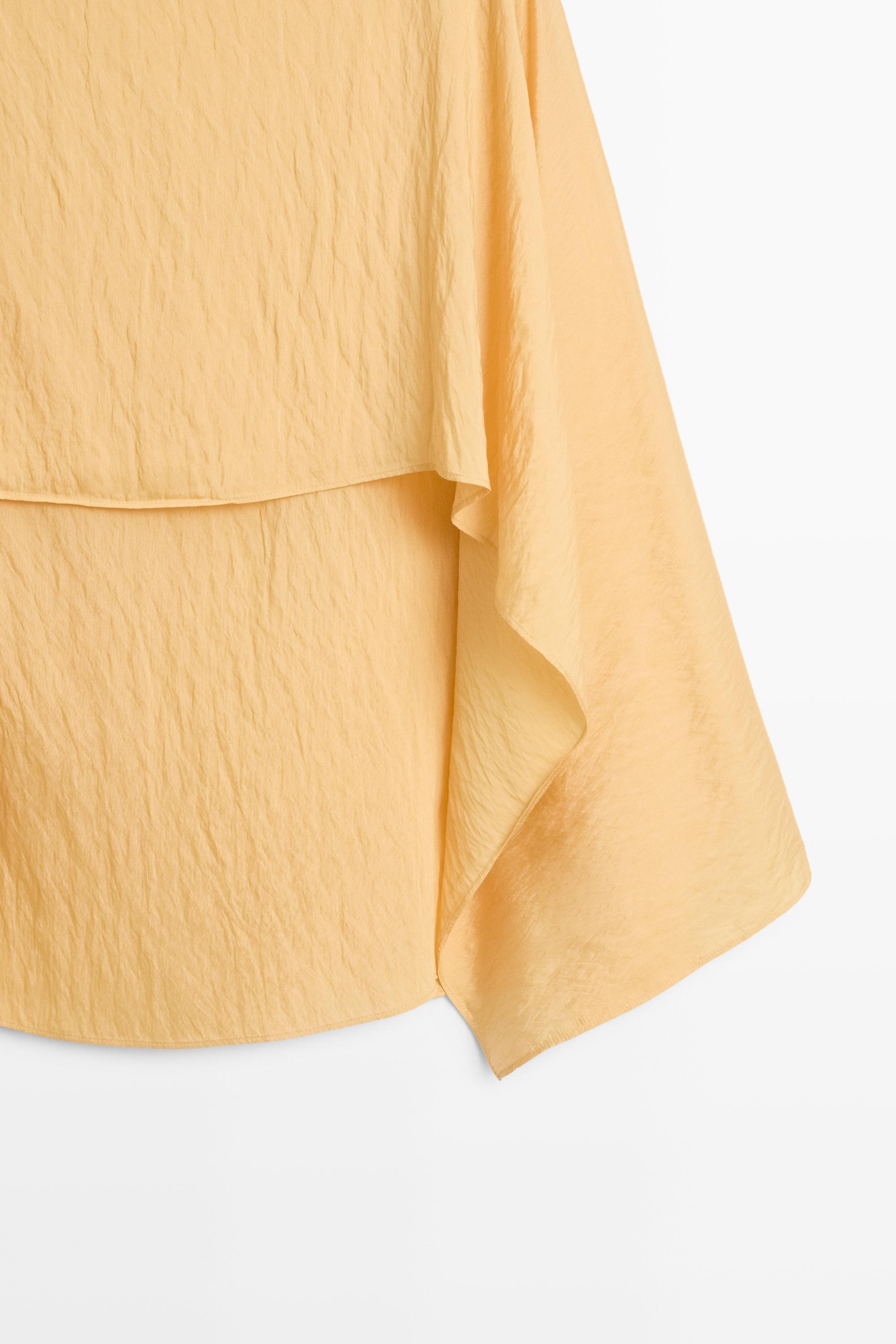 Flowing cape-style blouse — Yellow