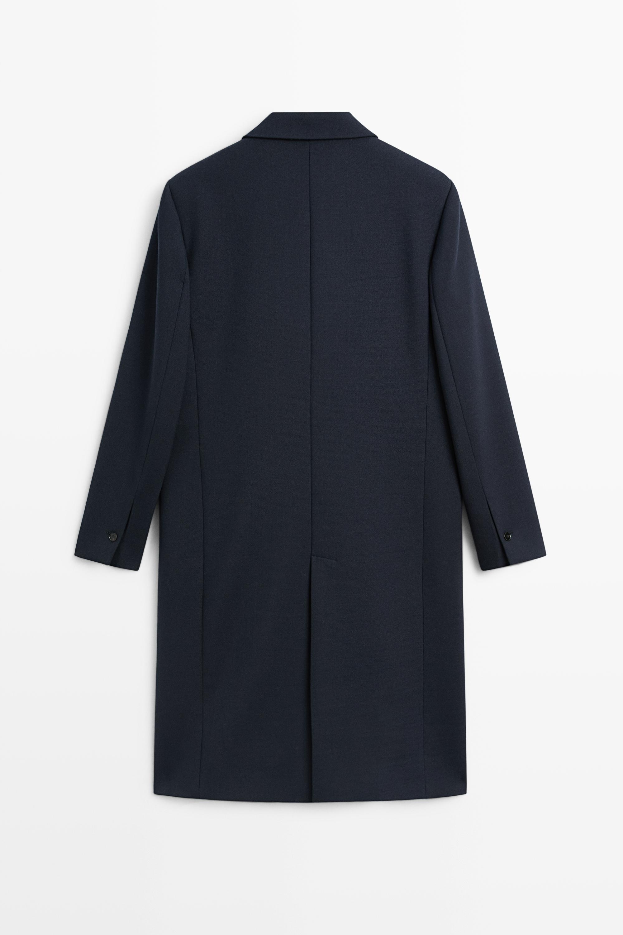 Wool blend coat — NAVY BLUE