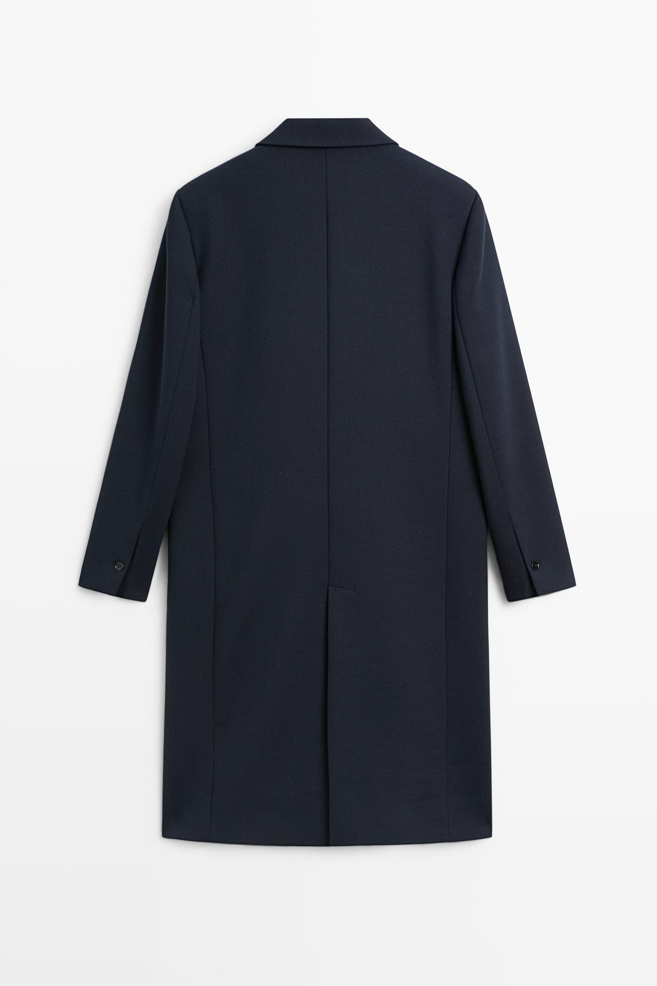 Wool blend coat — NAVY BLUE