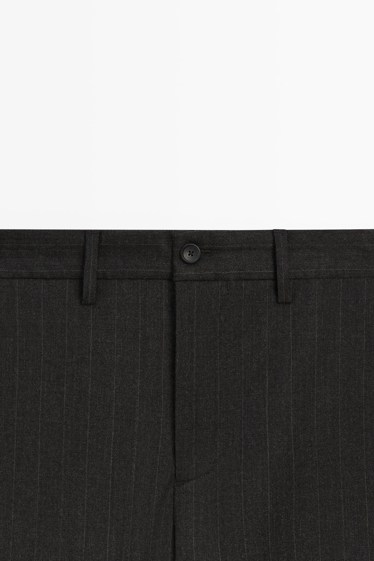 100% wool striped pants — BROWN
