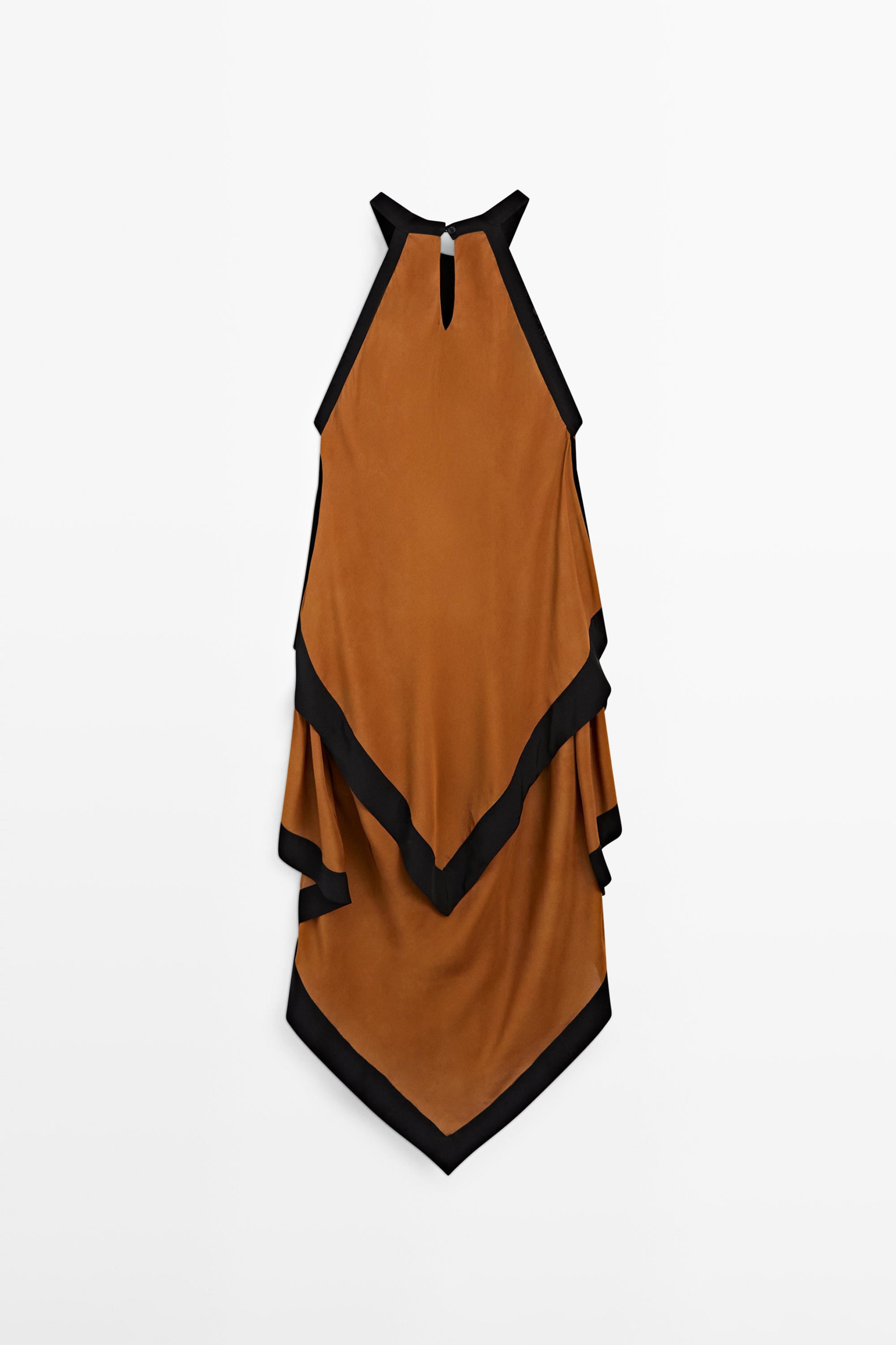 Midi dress with contrast layers — Washed