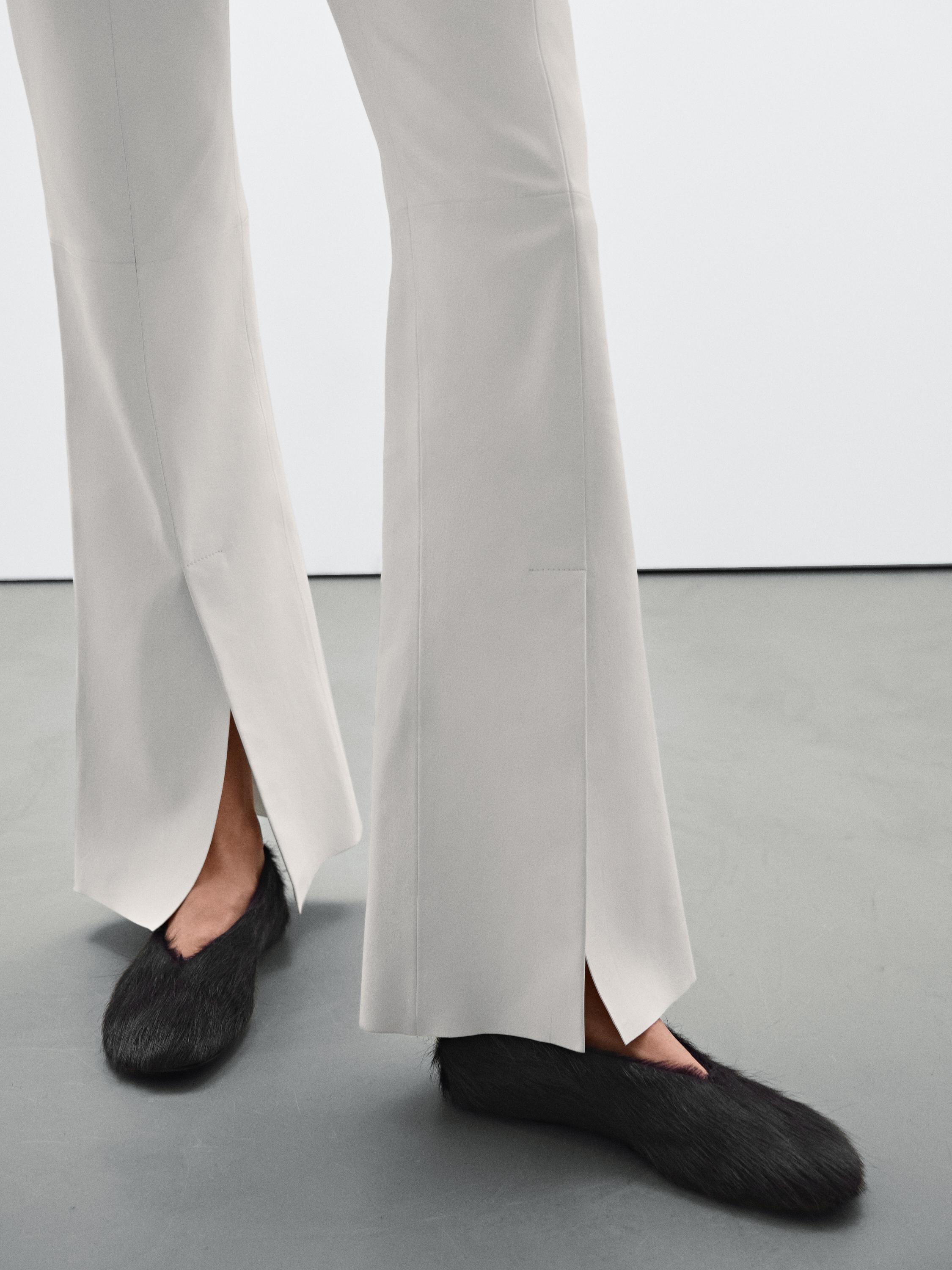 Flared leather trousers with vents - Studio