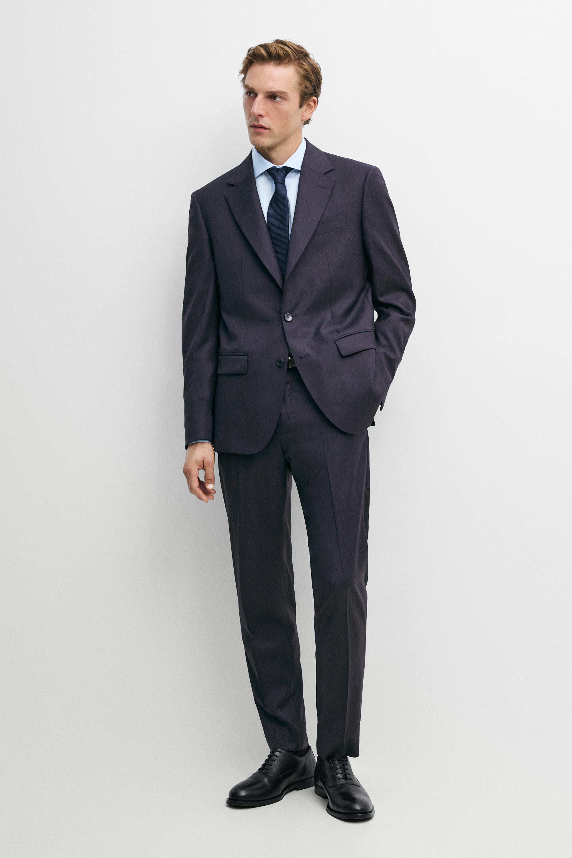 Slim fit striped 100% cotton shirt — SKY BLUE