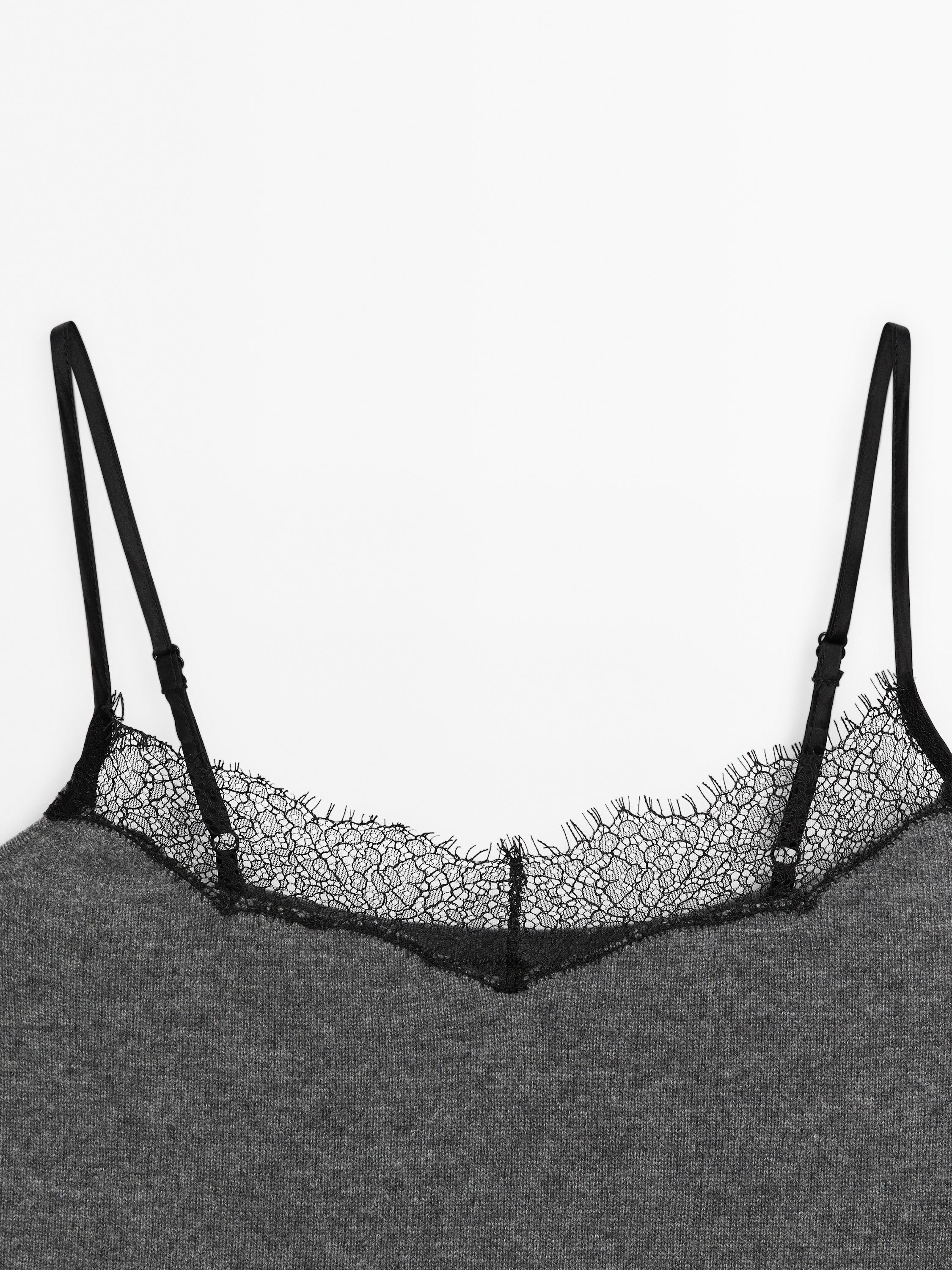 Lace-trimmed camisole top