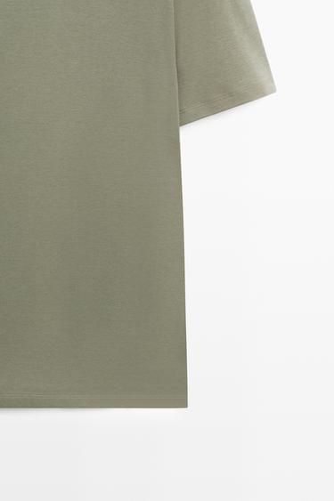 Cotton blend short sleeve T-shirt — MOSS GREEN 7