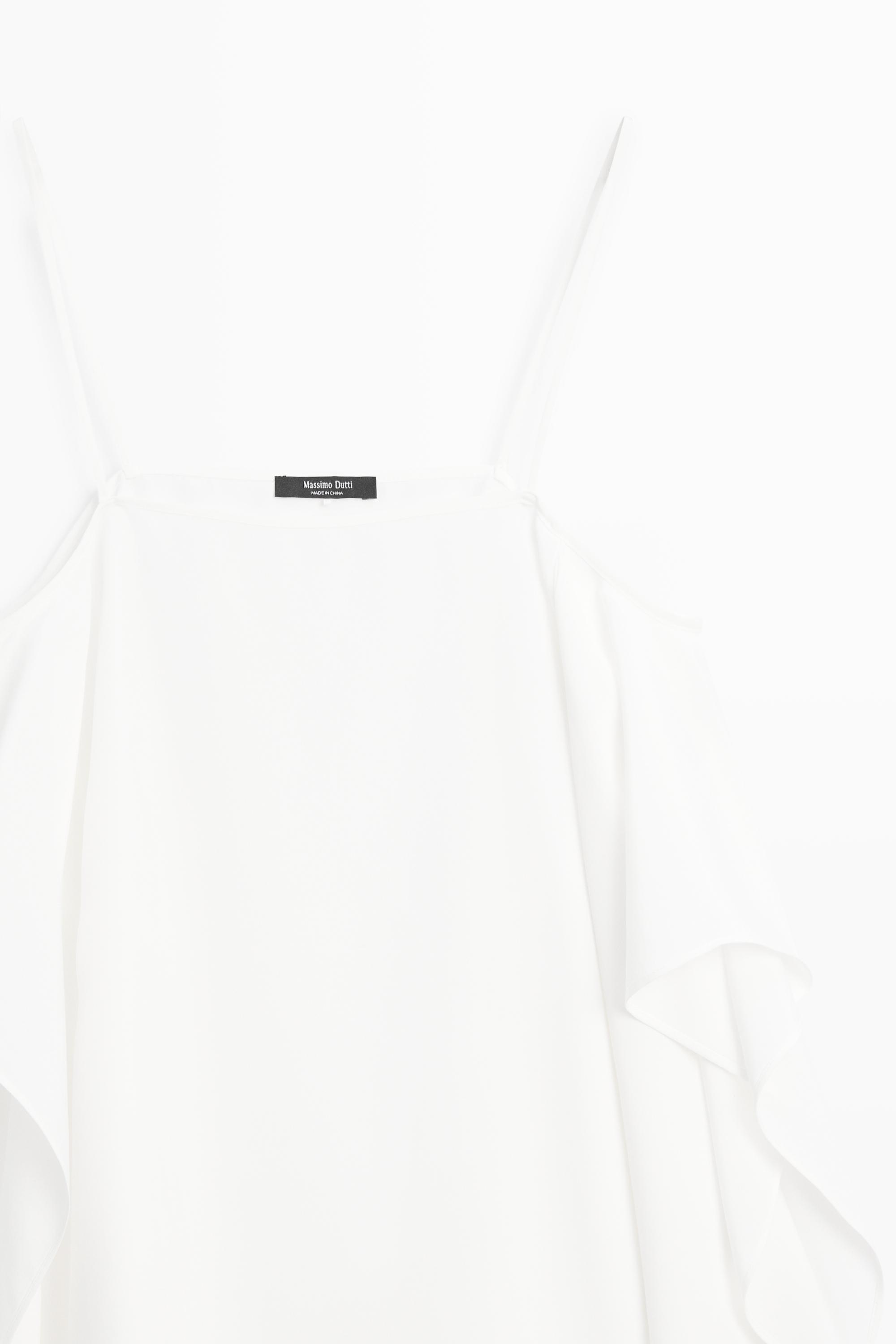 Flowing spaghetti strap top — WHITE