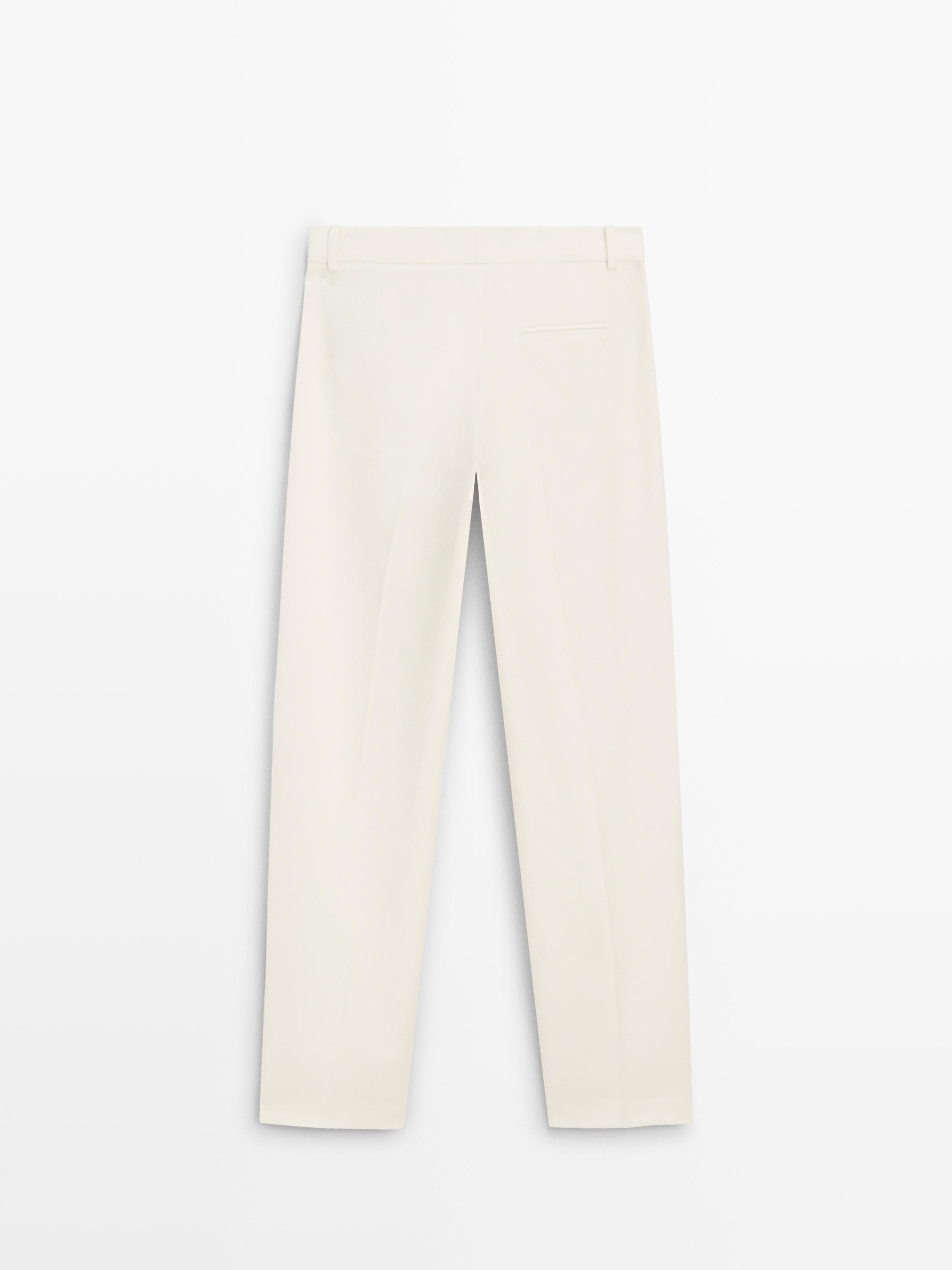Straight-leg flowing trousers — CREAM