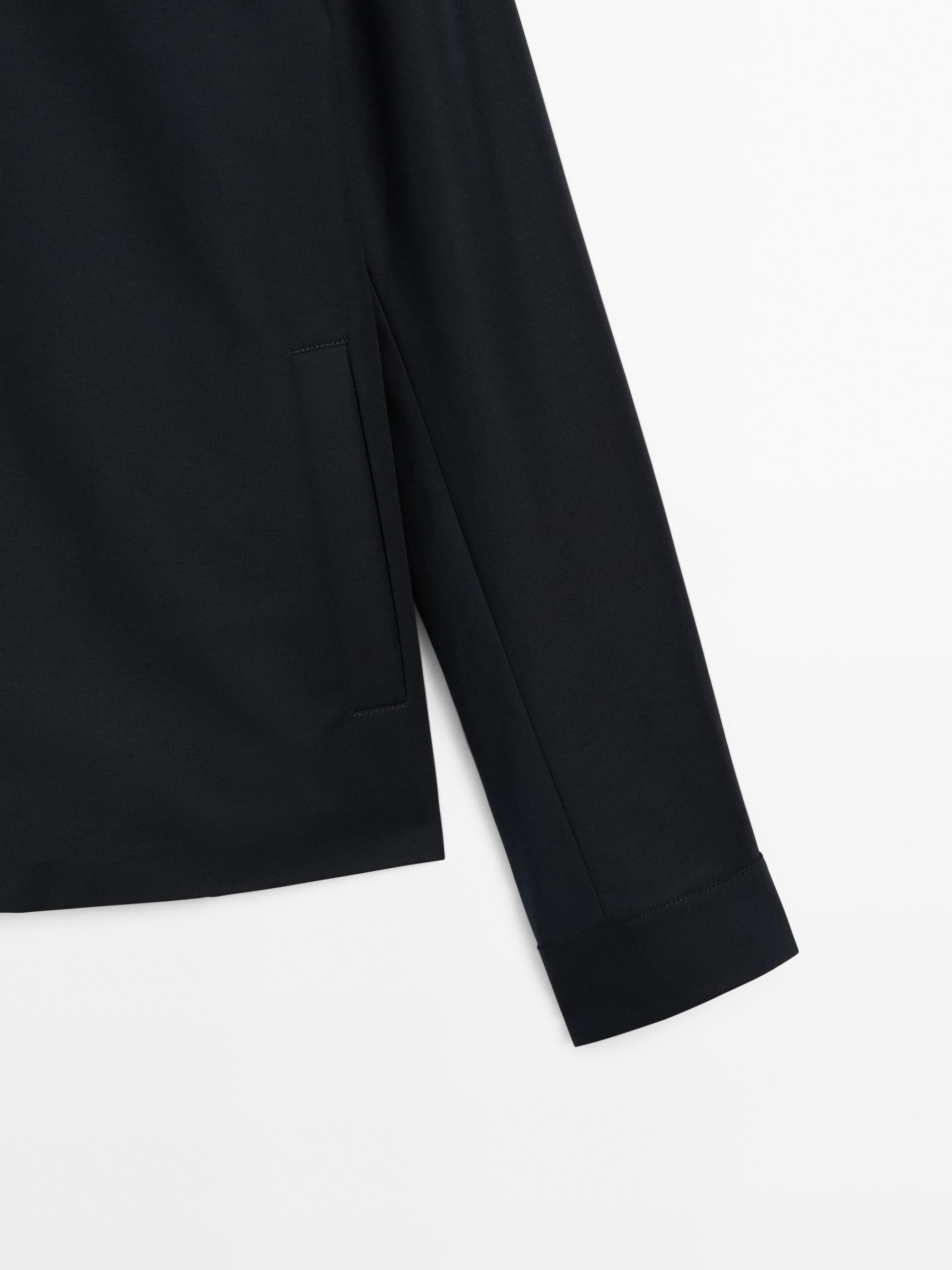 Cotton blend zip-up jacket