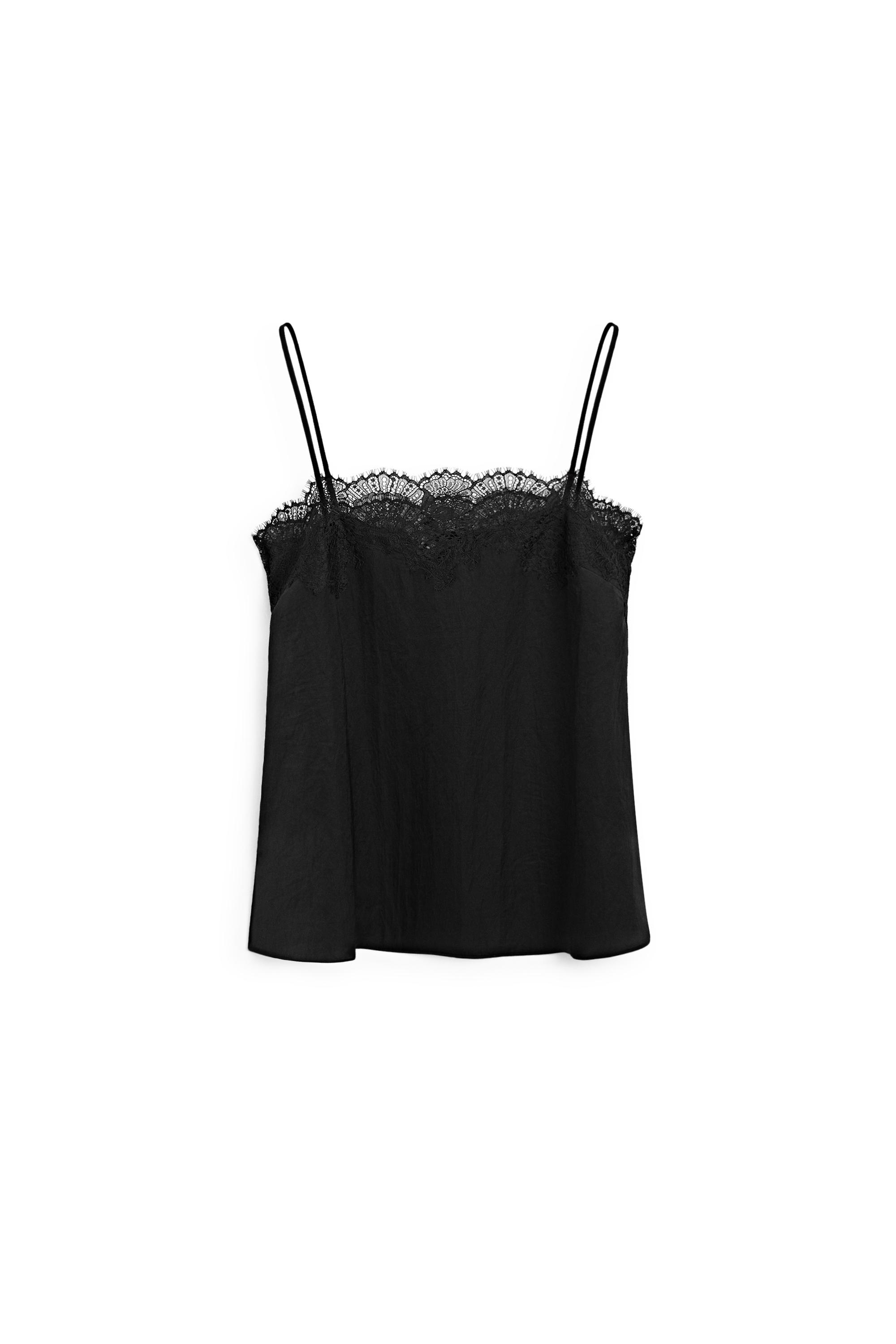 Lace camisole top — BLACK