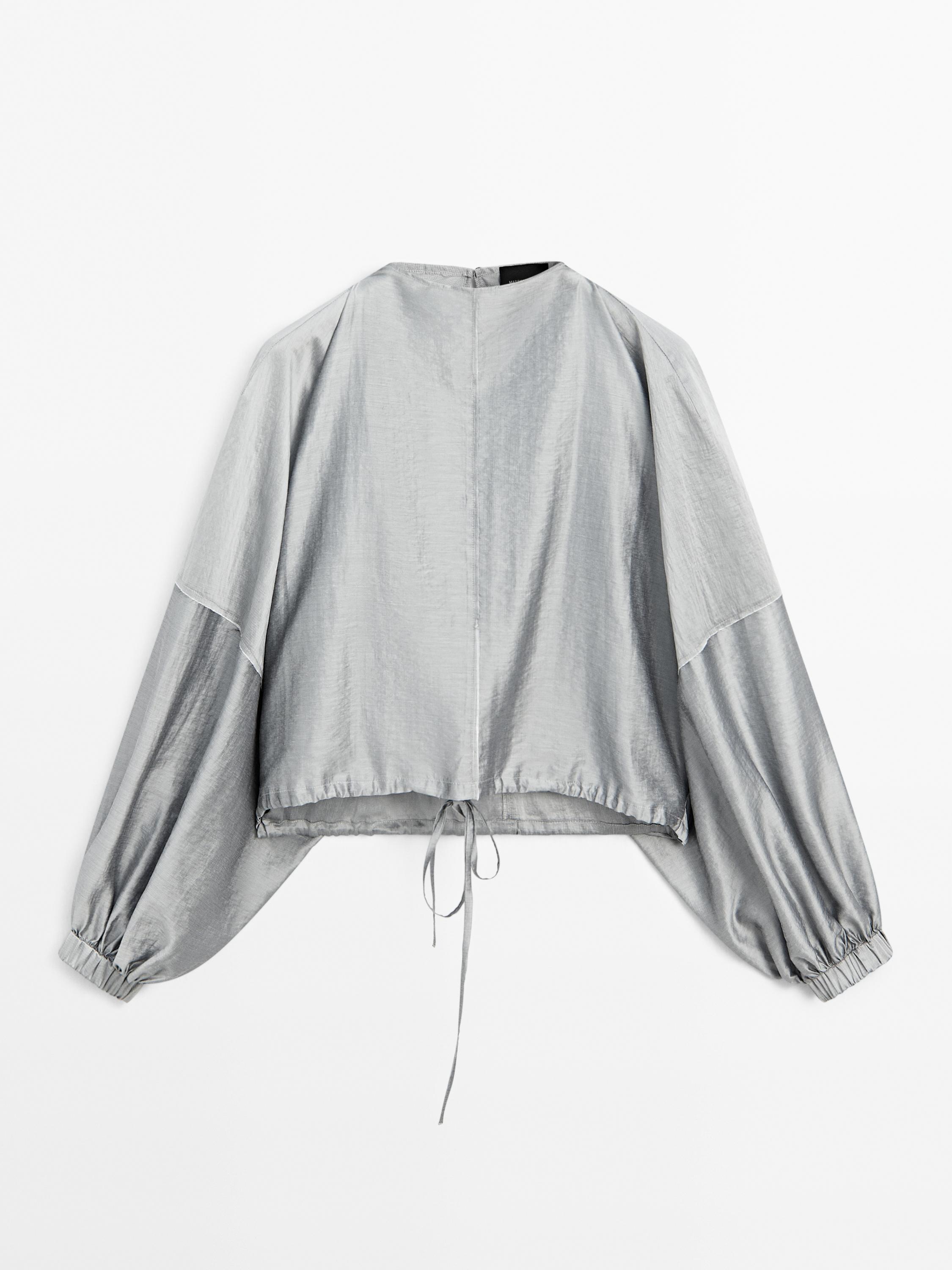 Balloon blouse with funnel collar - Studio