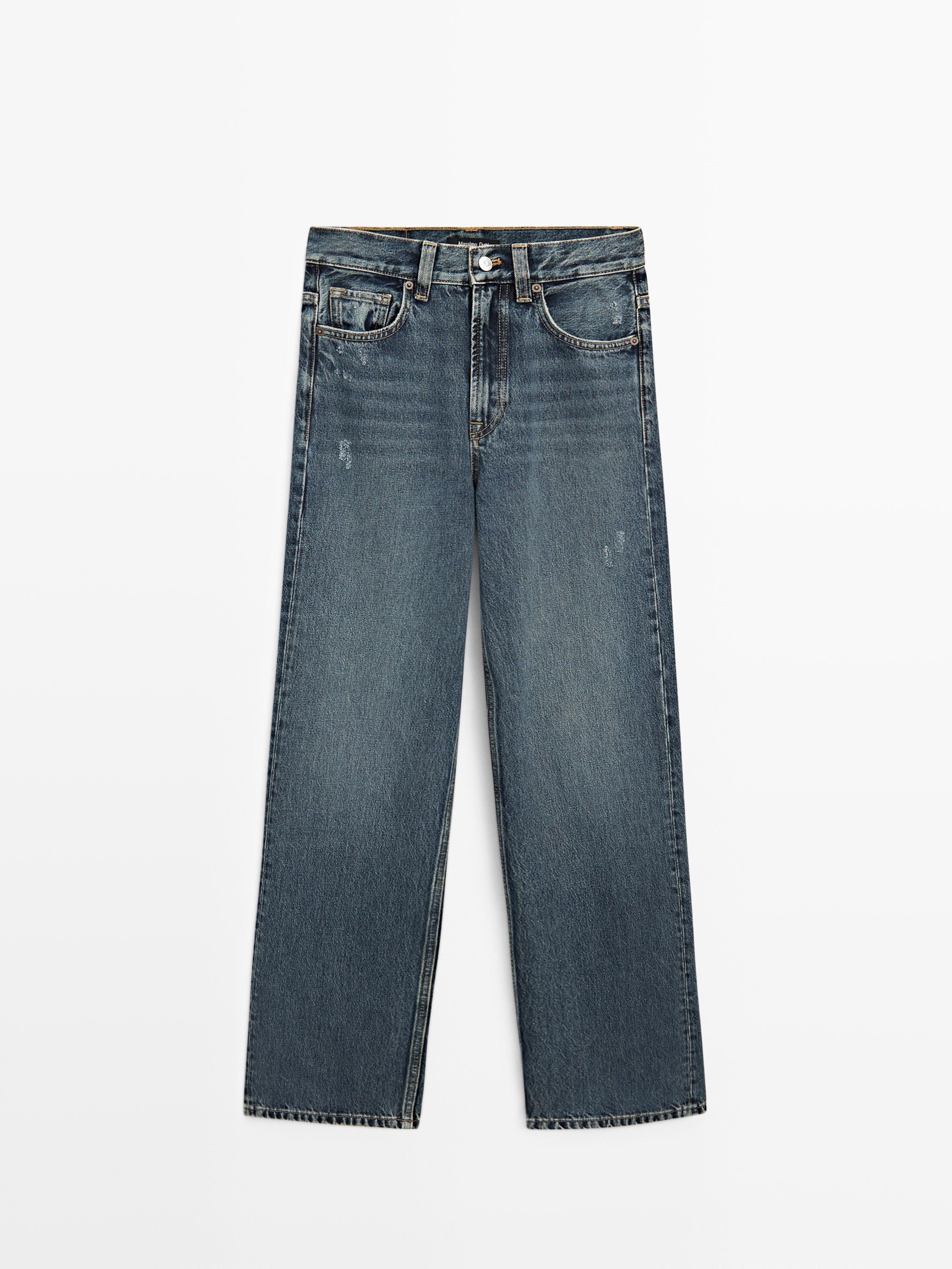 High-waist wide-leg jeans — MEDIUM BLUE