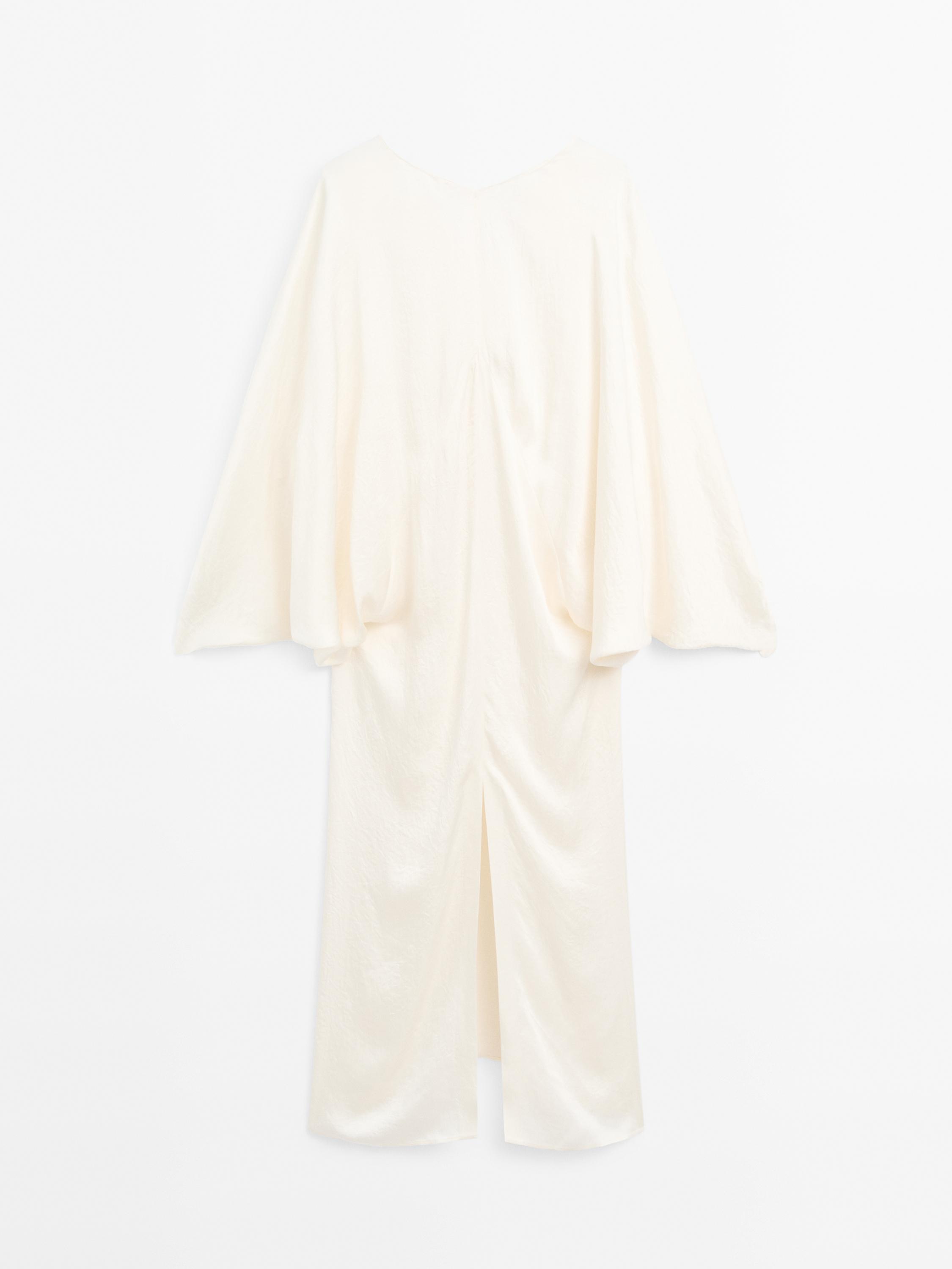 Flowing satin kimono dress - STUDIO