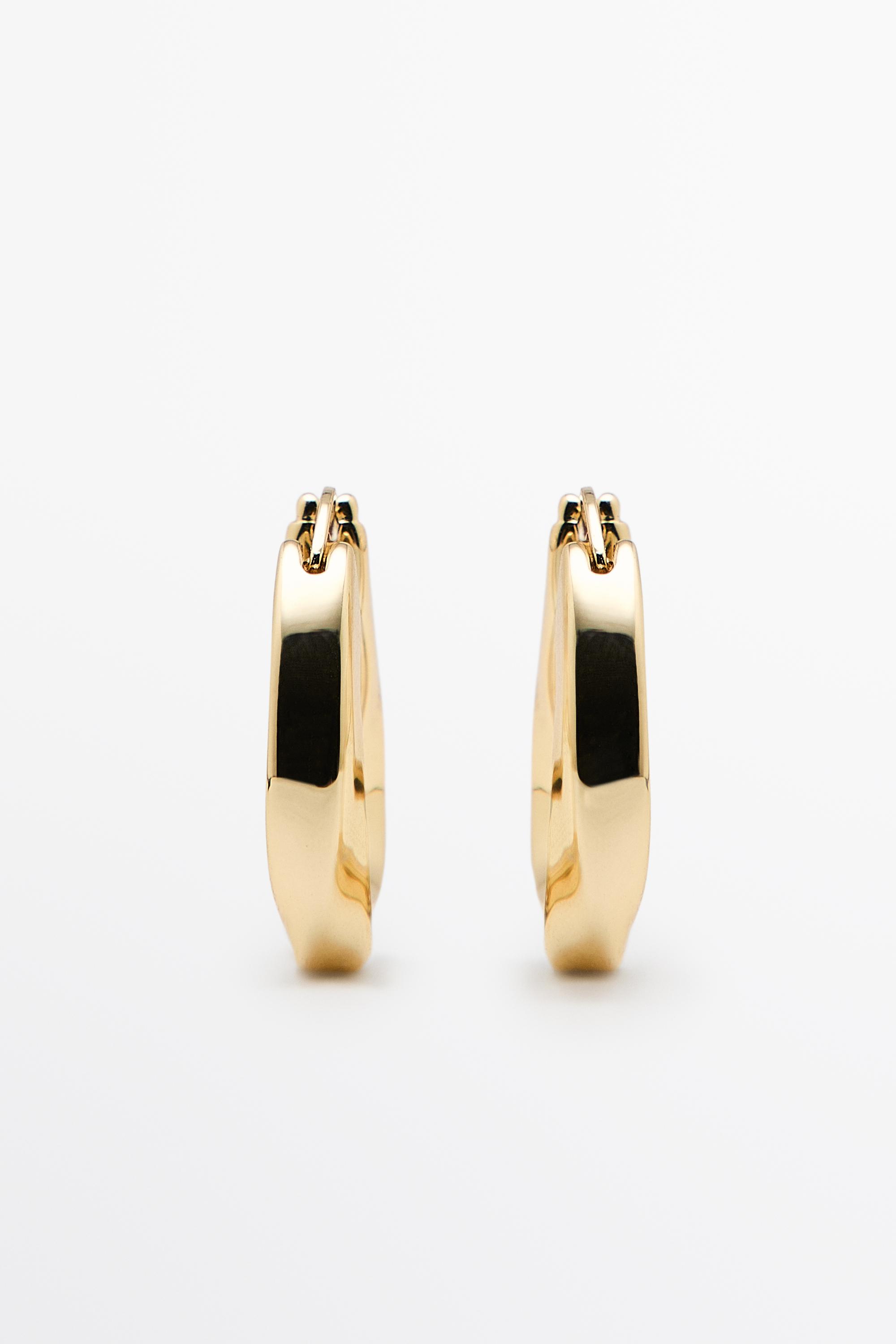 Triangular hoop earrings — GOLDEN