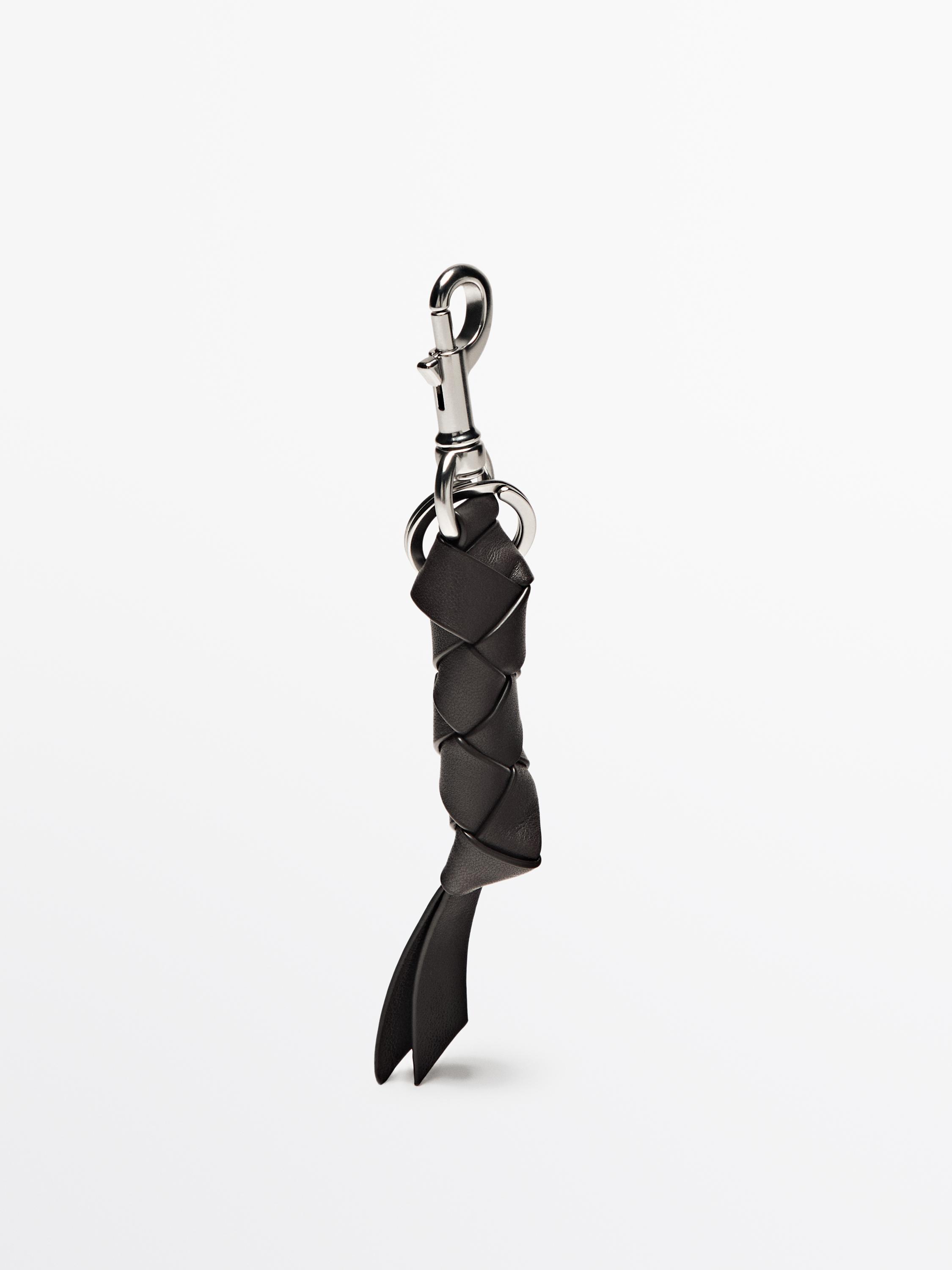 Braided nappa leather keyring