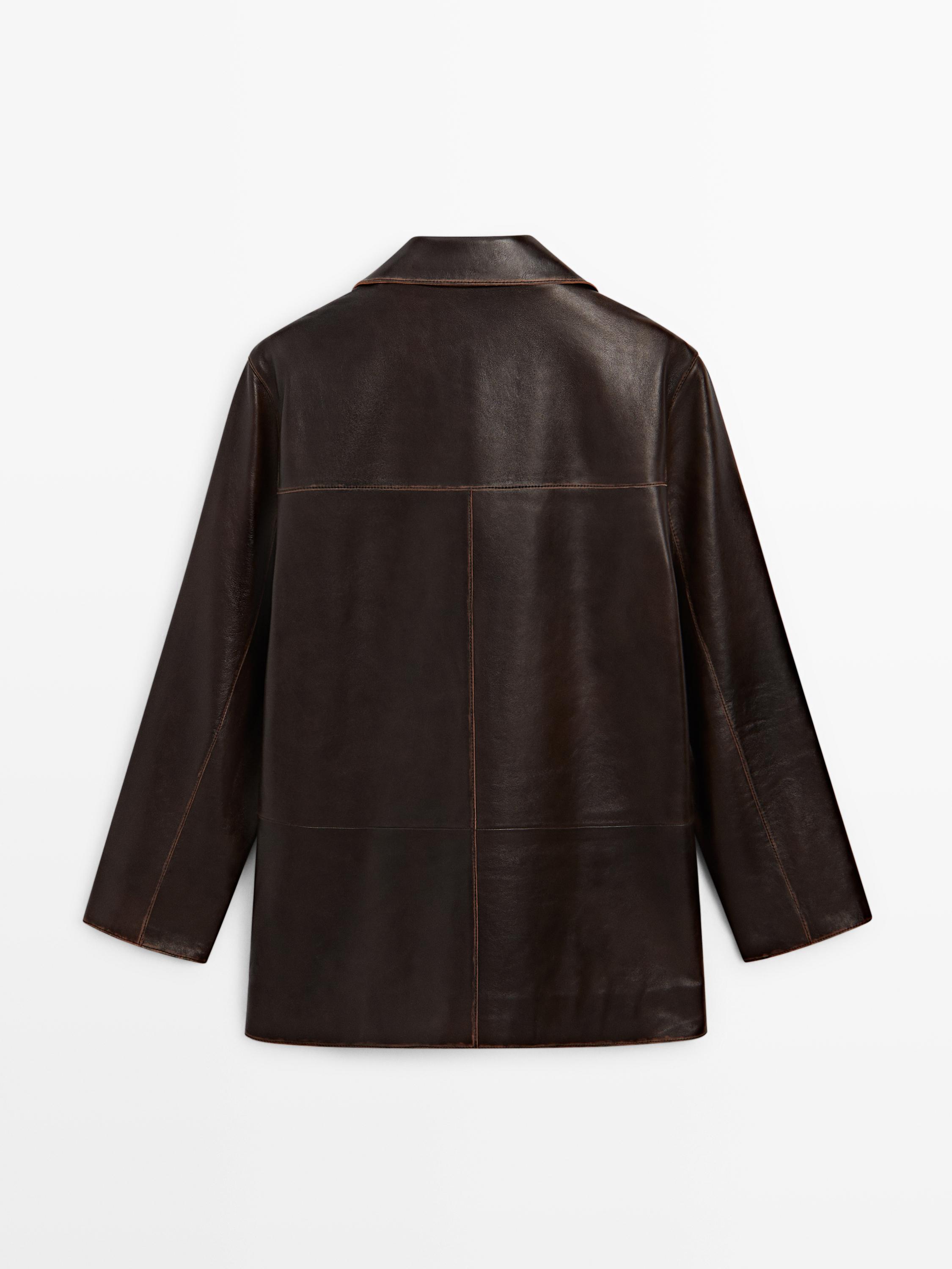Nappa leather midi jacket