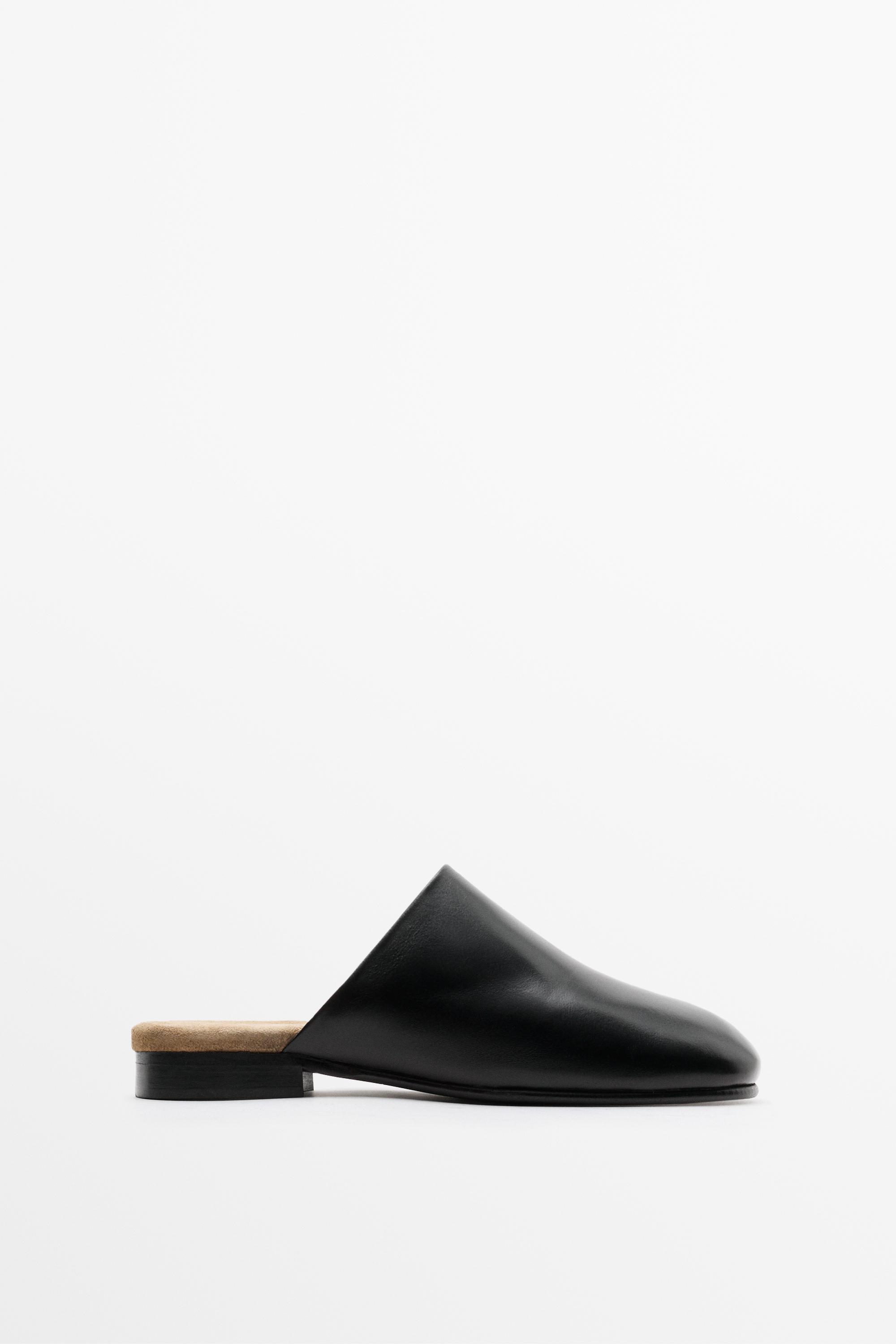 Soft leather mule — BLACK