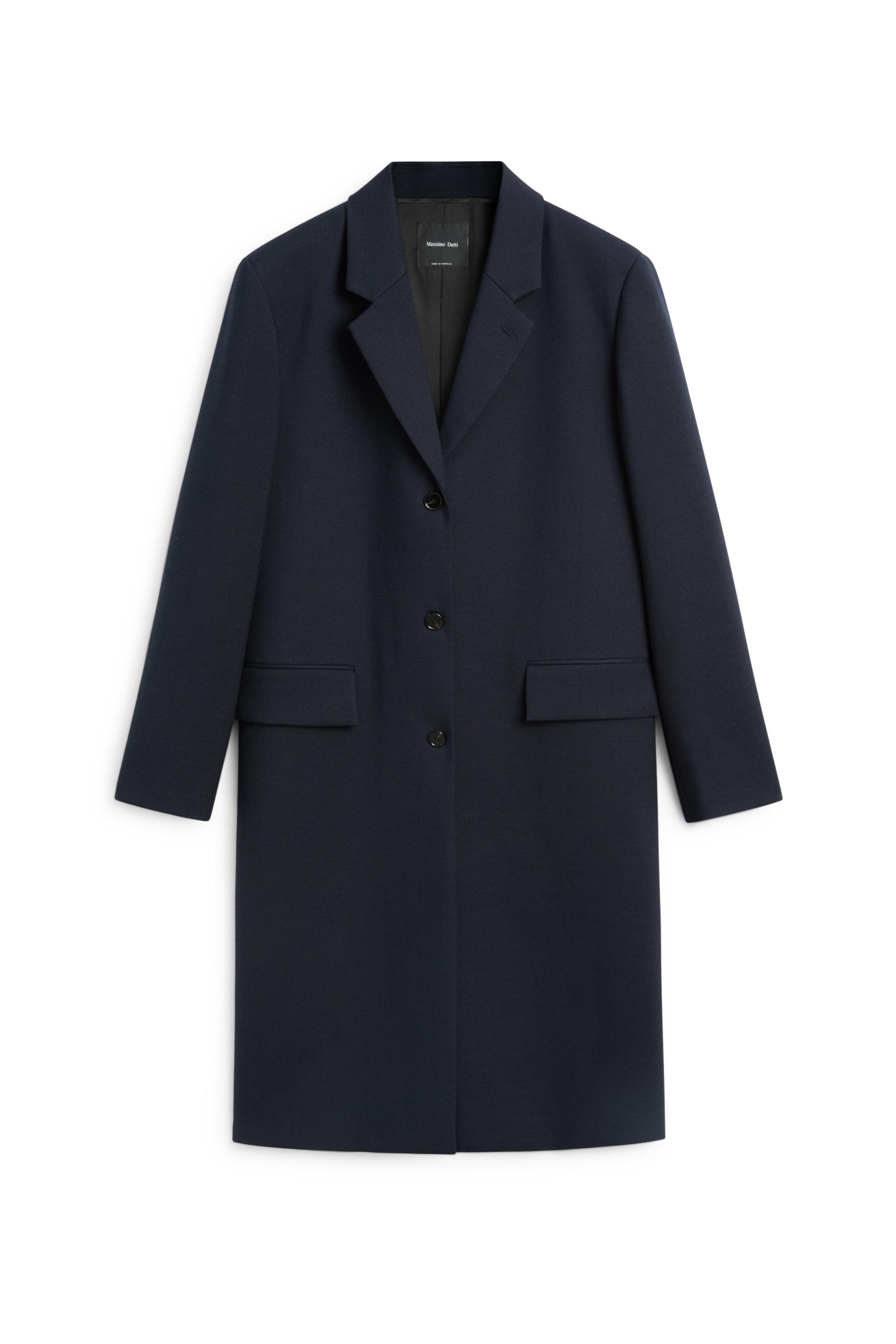 Wool blend coat — NAVY BLUE