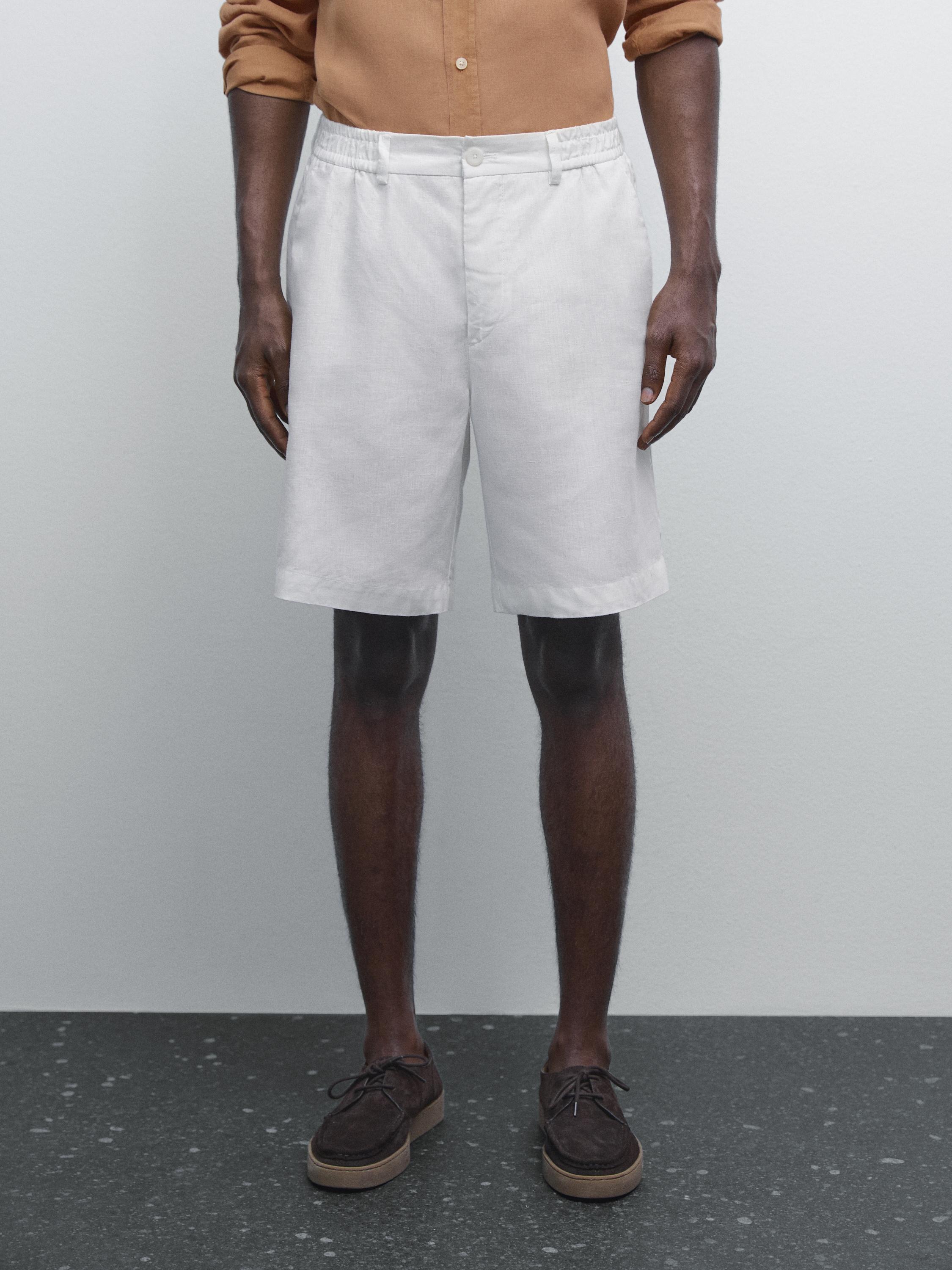 Športne kratke hlače iz 100 % lanu