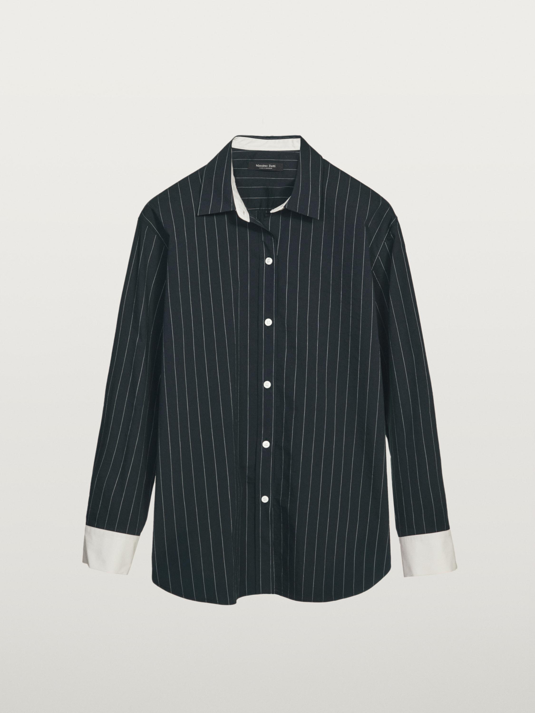Striped shirt with contrast detail