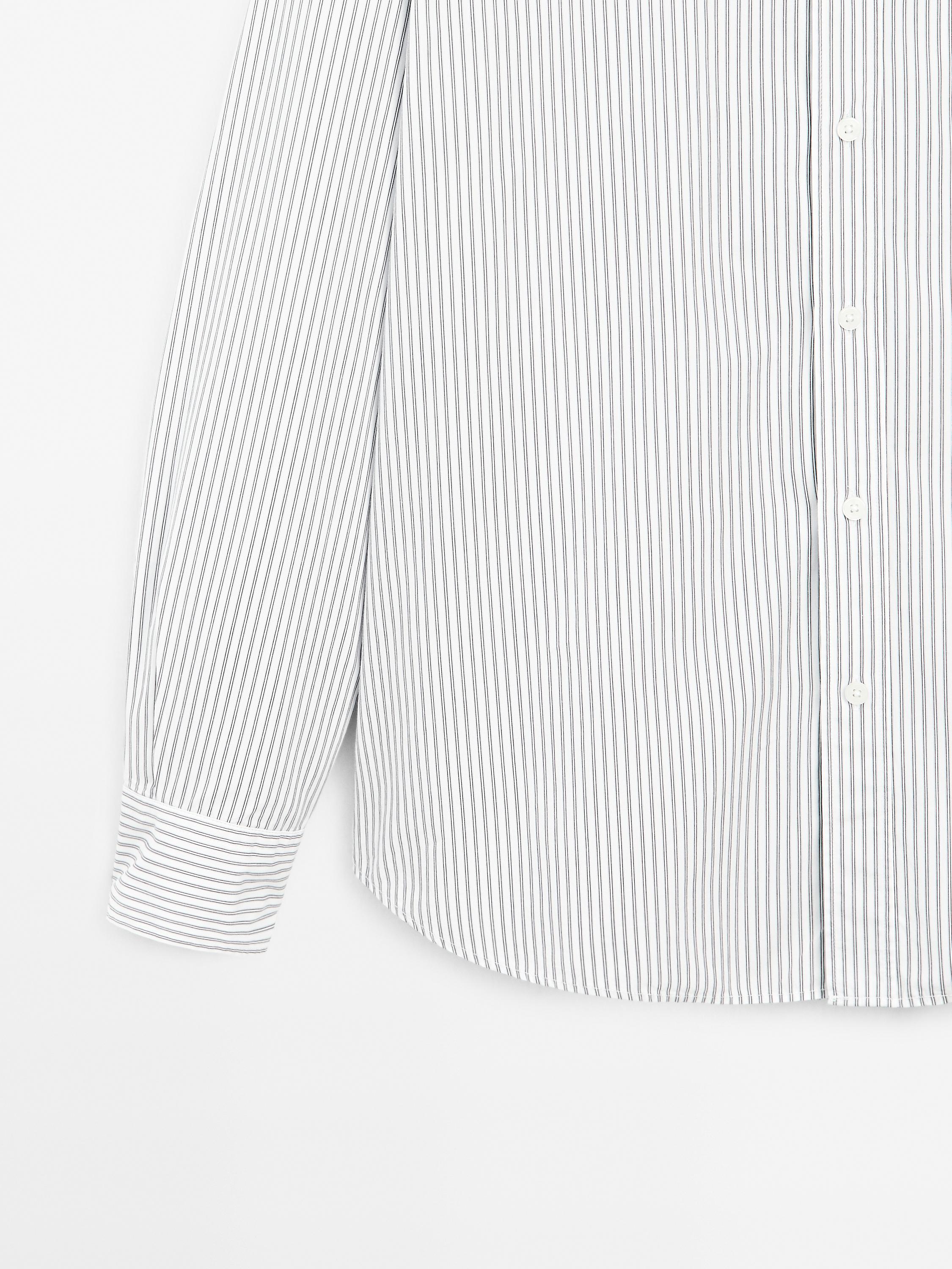100% cotton regular fit double-stripe shirt