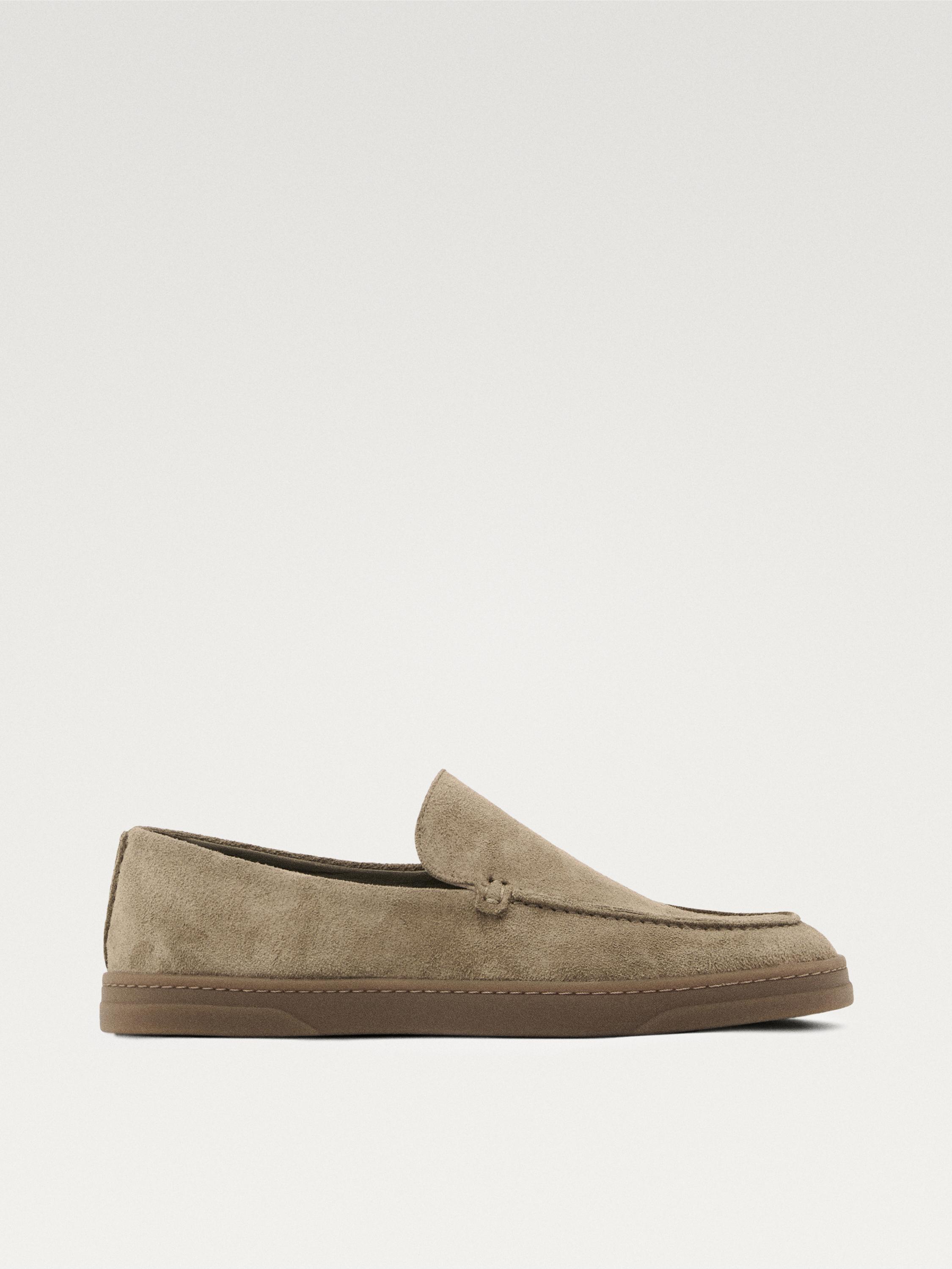 Soft split suede loafers