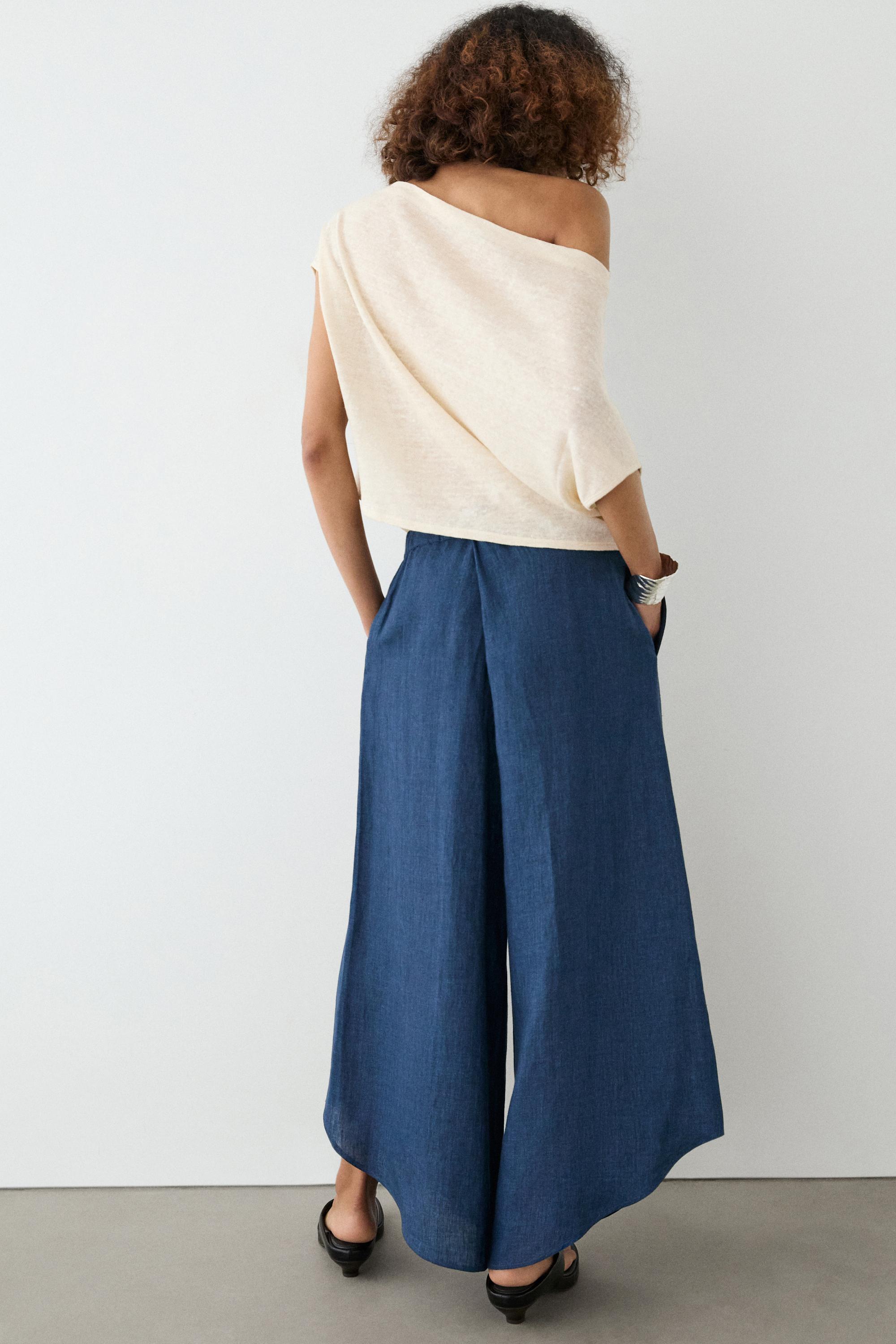 Total look linen trousers — BLUE