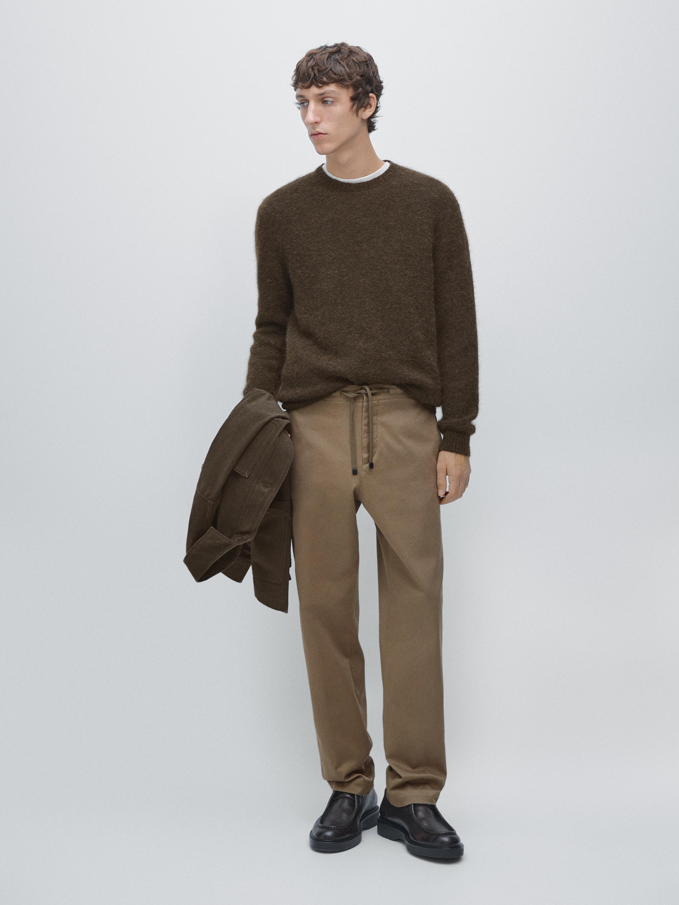 Cotton blend jogger fit trousers