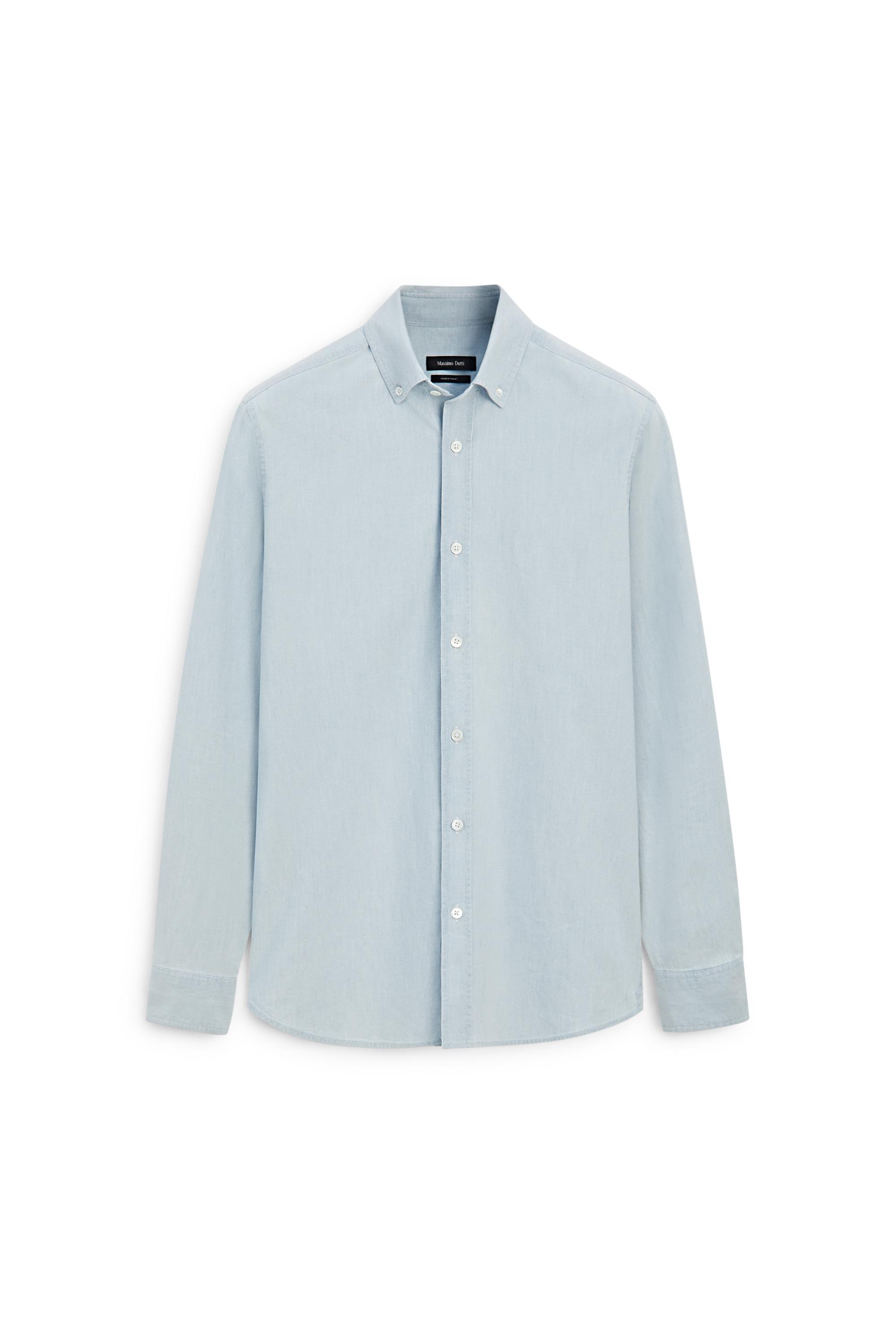 100% cotton denim shirt — SKY BLUE
