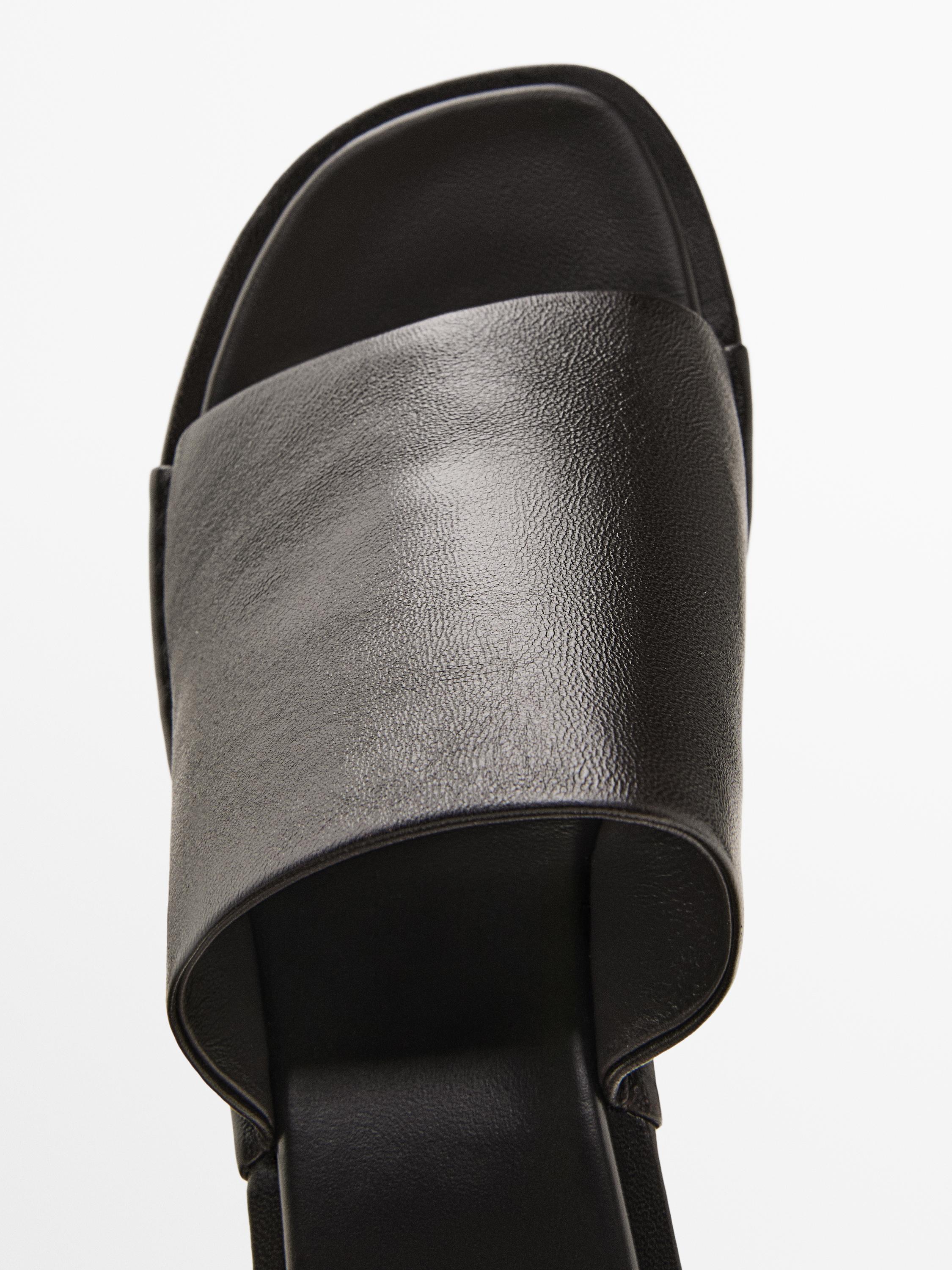 ★ Massimo Dutti★ Soft high heel slide sandals 11629650700 Soft high-heel slide sandals · Brown · Shoes | Massimo Dutti